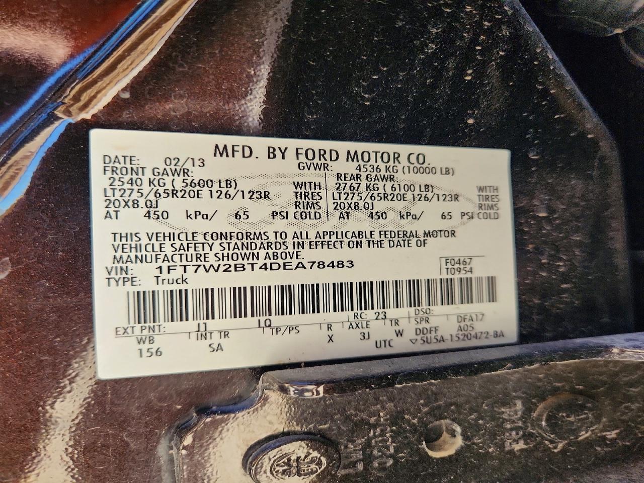 2013 Ford F250 Super Duty Two Tone vin: 1FT7W2BT4DEA78483
