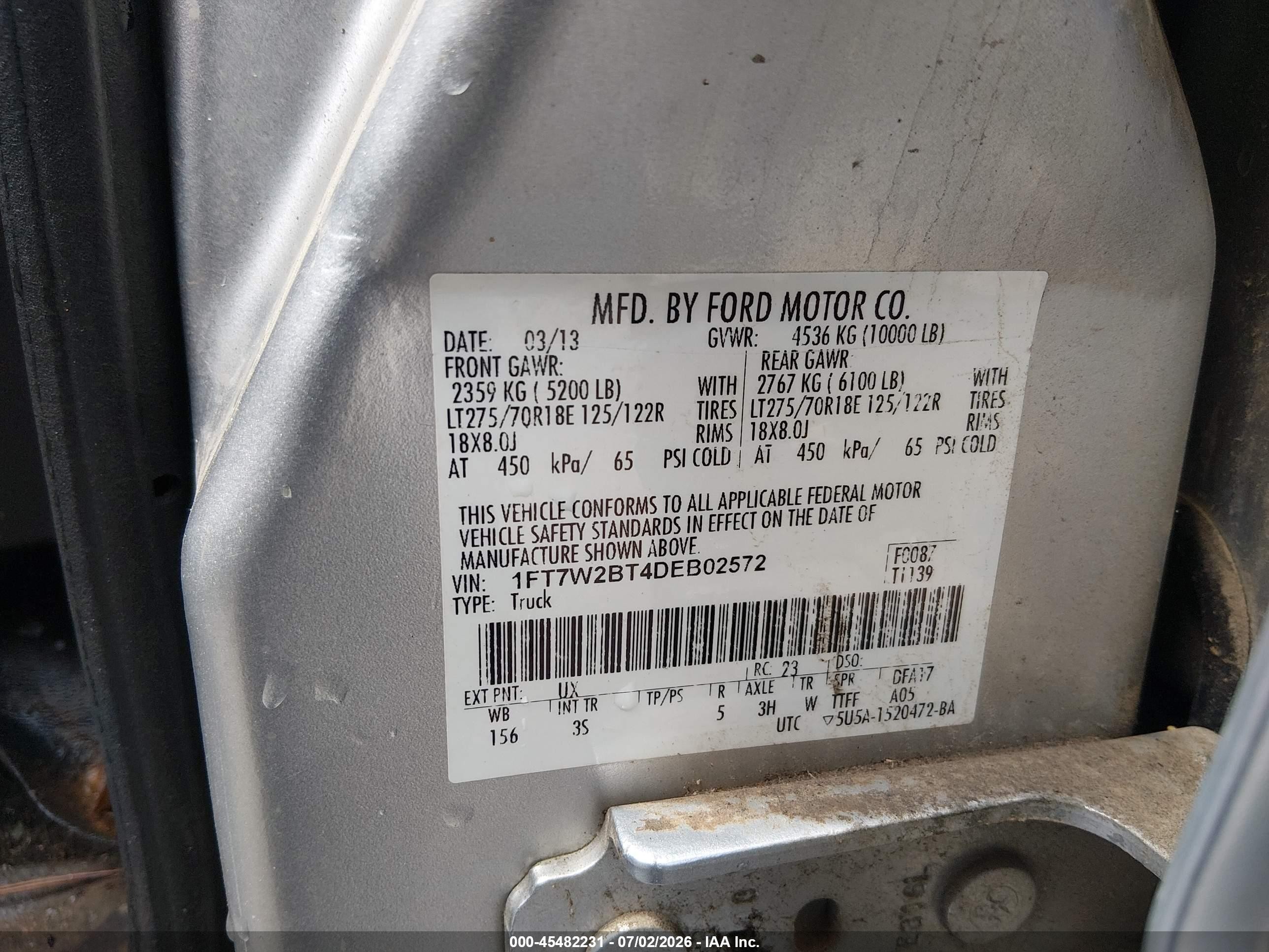 2013 Ford Super Duty F-250 Srw Xlt Gray vin: 1FT7W2BT4DEB02572