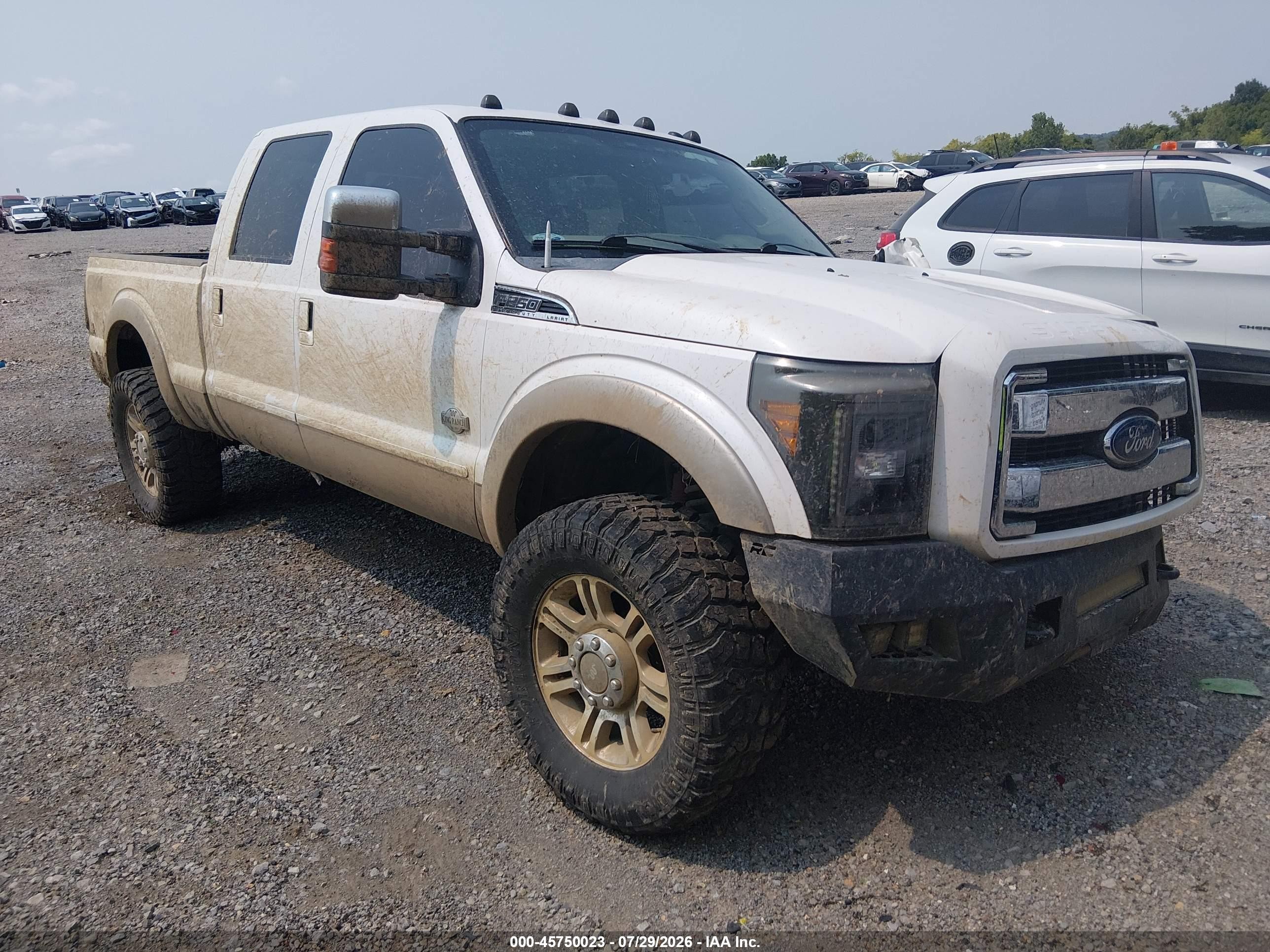 2013 Ford F-250 King Ranch White vin: 1FT7W2BT4DEB44255