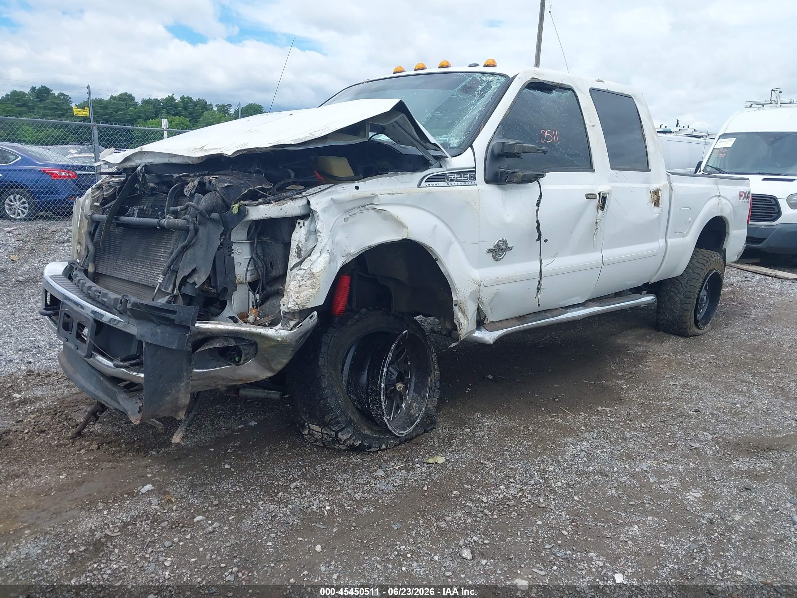 2014 Ford F-250 Lariat/xl/xlt White vin: 1FT7W2BT4EEB74695