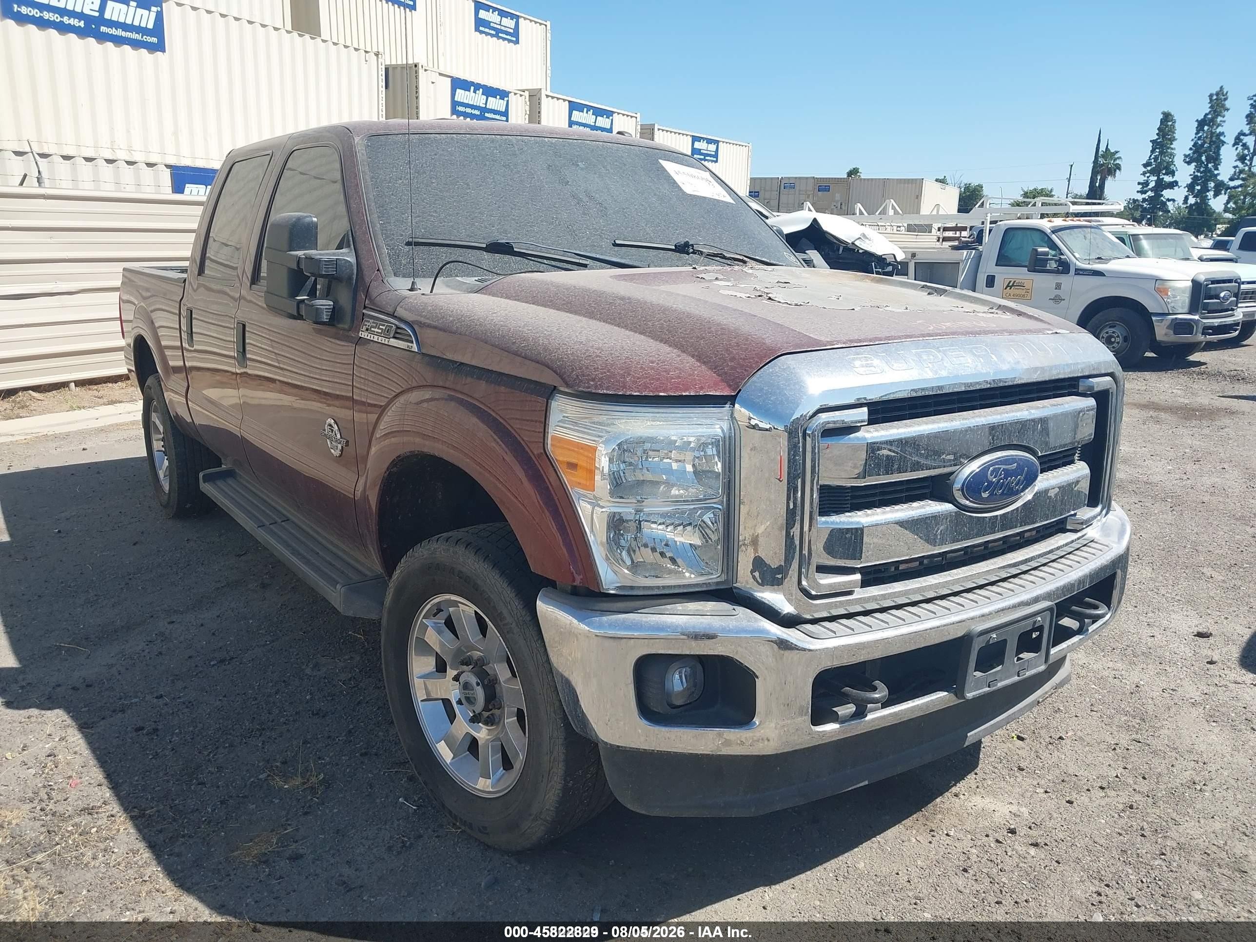 2015 Ford F-250 Xlt Burgundy vin: 1FT7W2BT4FEB63651