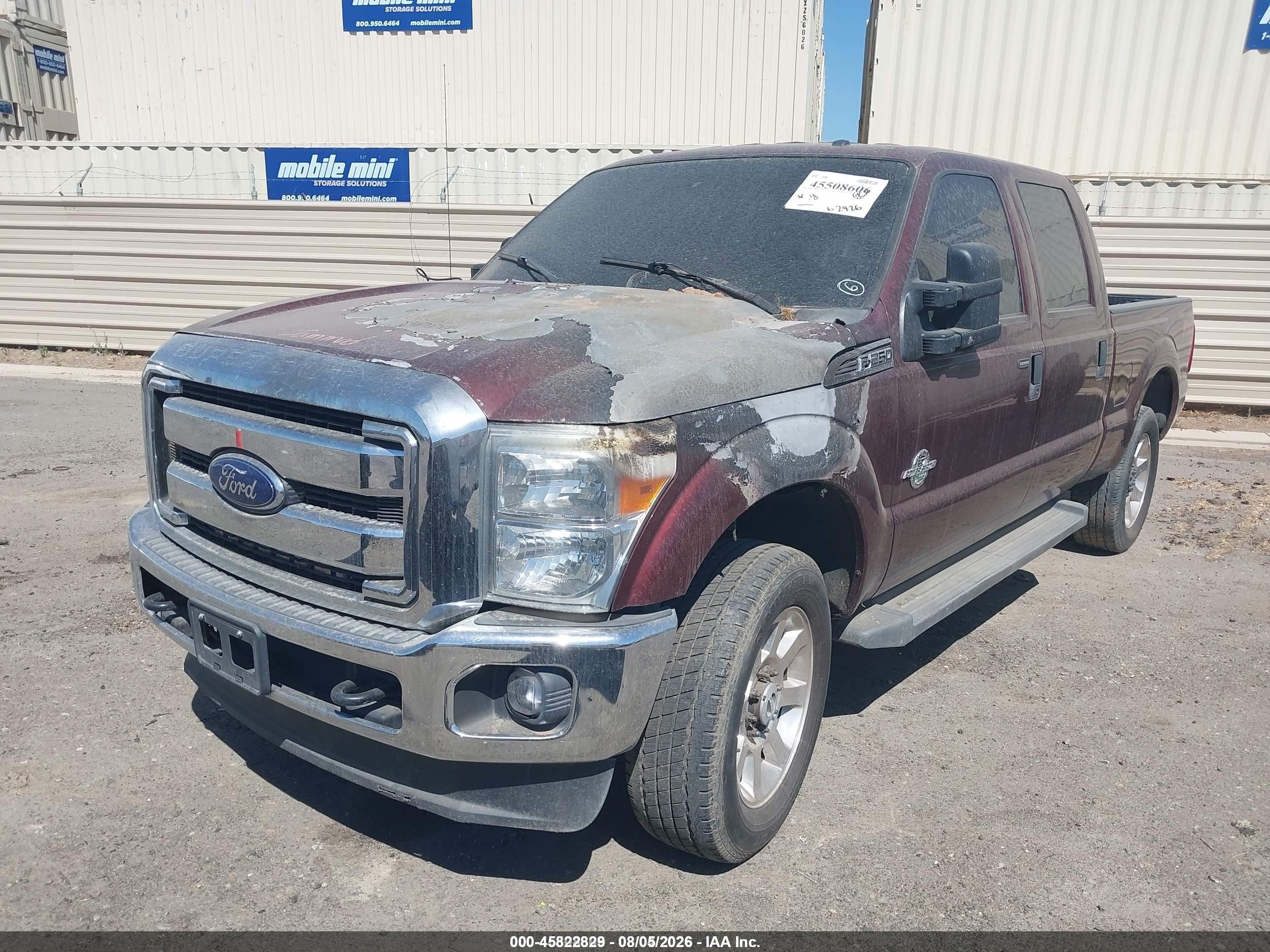 2015 Ford F-250 Xlt Burgundy vin: 1FT7W2BT4FEB63651