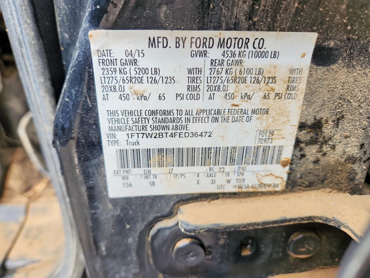 2015 Ford F250 Super Duty Black vin: 1FT7W2BT4FED36472
