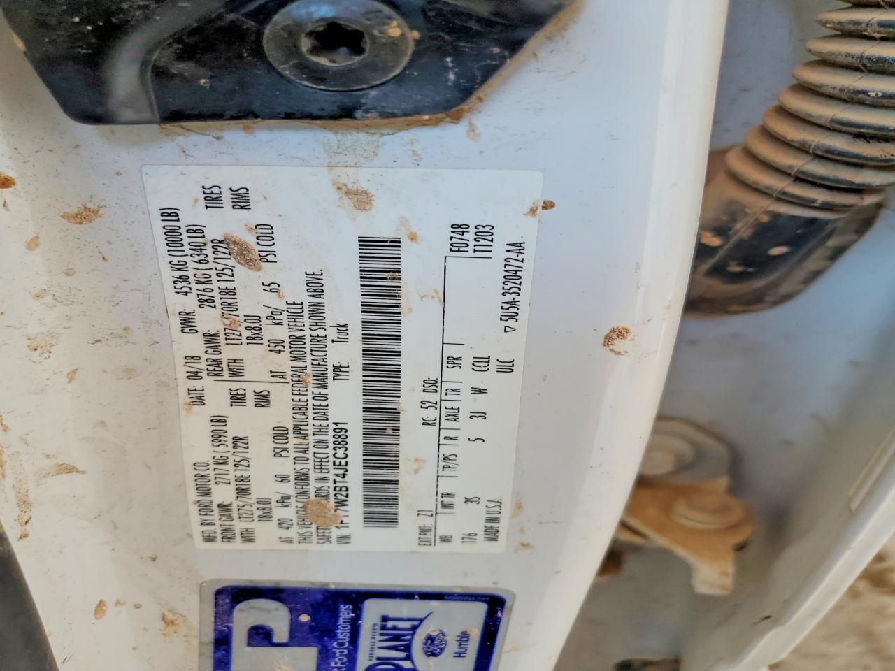 2018 Ford F250 Super Duty White vin: 1FT7W2BT4JEC38891