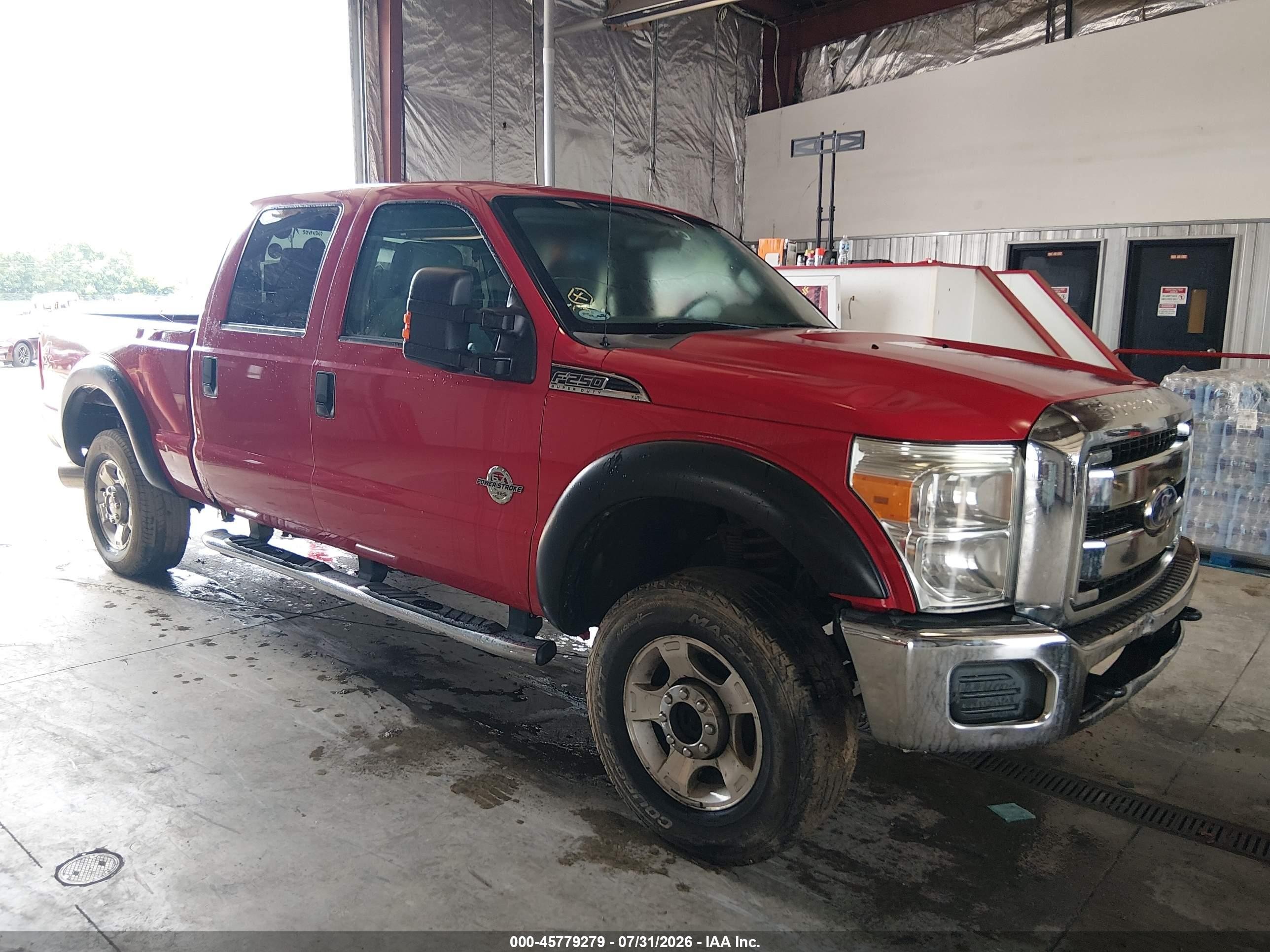 2012 Ford F-250 Xlt Red vin: 1FT7W2BT5CEA28741