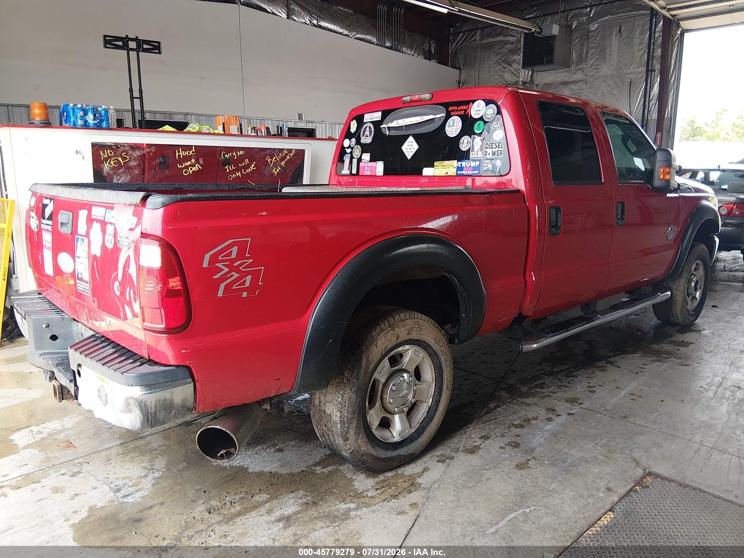 2012 Ford F-250 Xlt Red vin: 1FT7W2BT5CEA28741