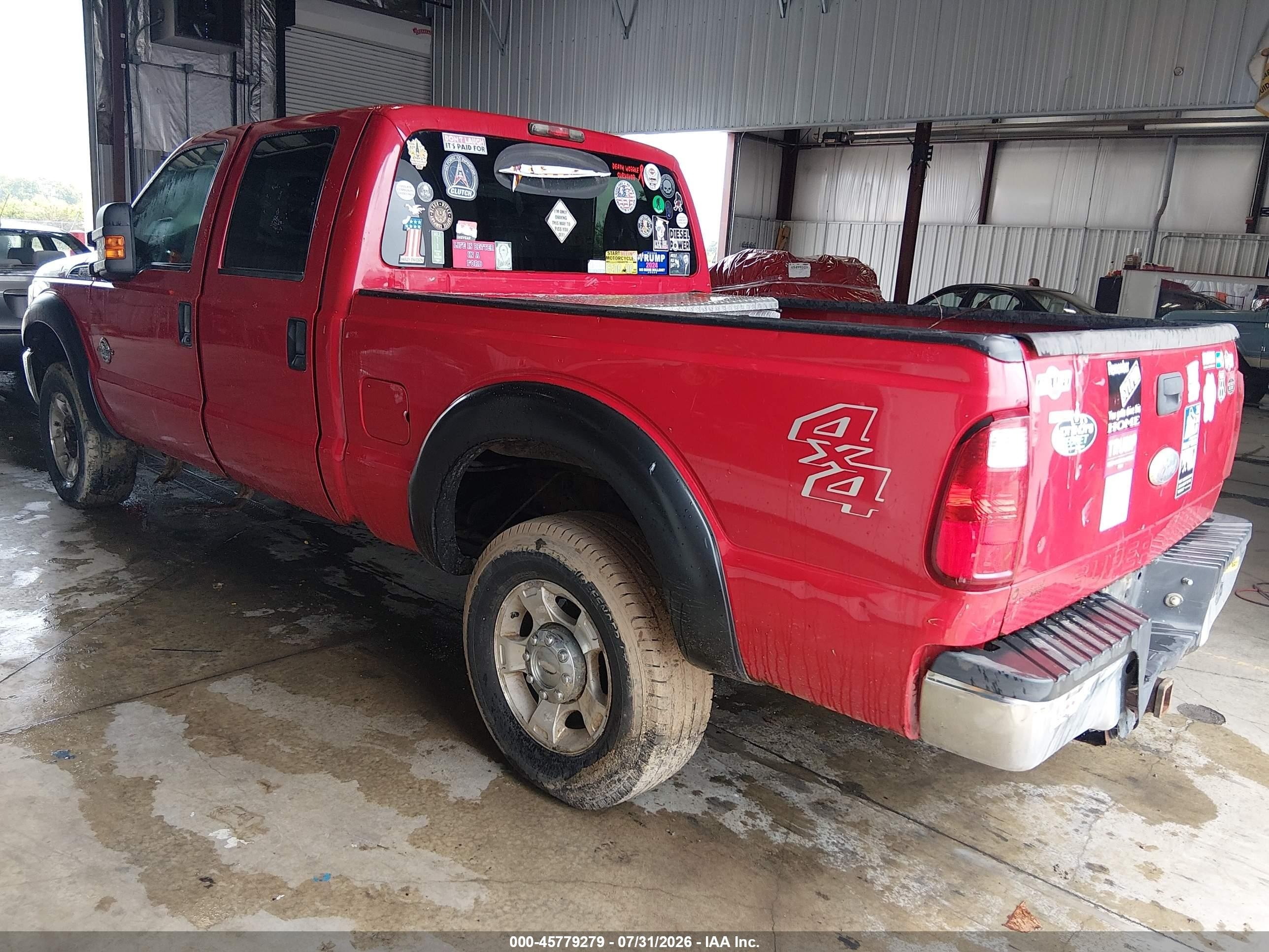 2012 Ford F-250 Xlt Red vin: 1FT7W2BT5CEA28741