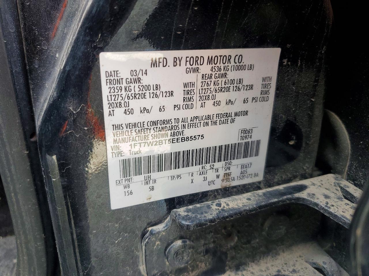 2014 Ford F250 Super Duty Black vin: 1FT7W2BT5EEB85575