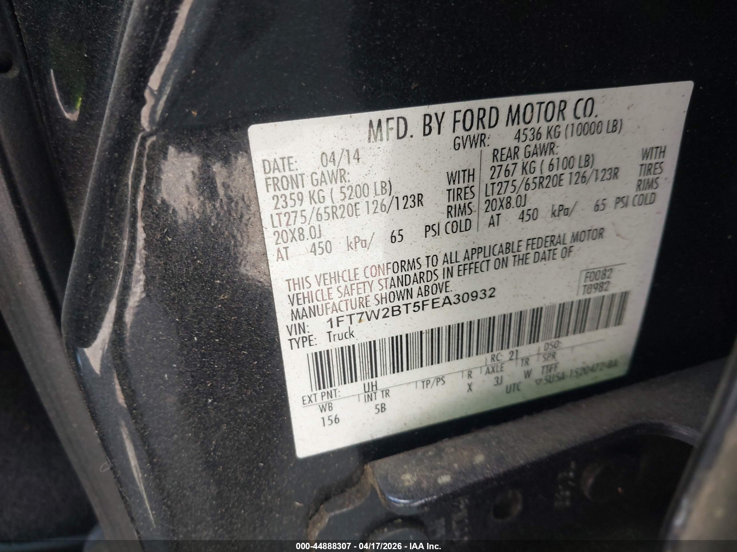 2015 Ford F-250 Lariat Black vin: 1FT7W2BT5FEA30932