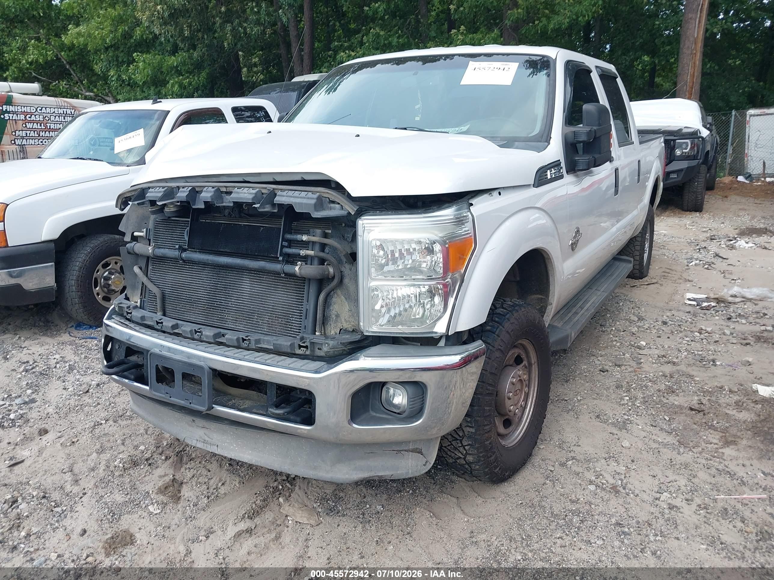 2015 Ford F-250 Xl White vin: 1FT7W2BT5FEA83596