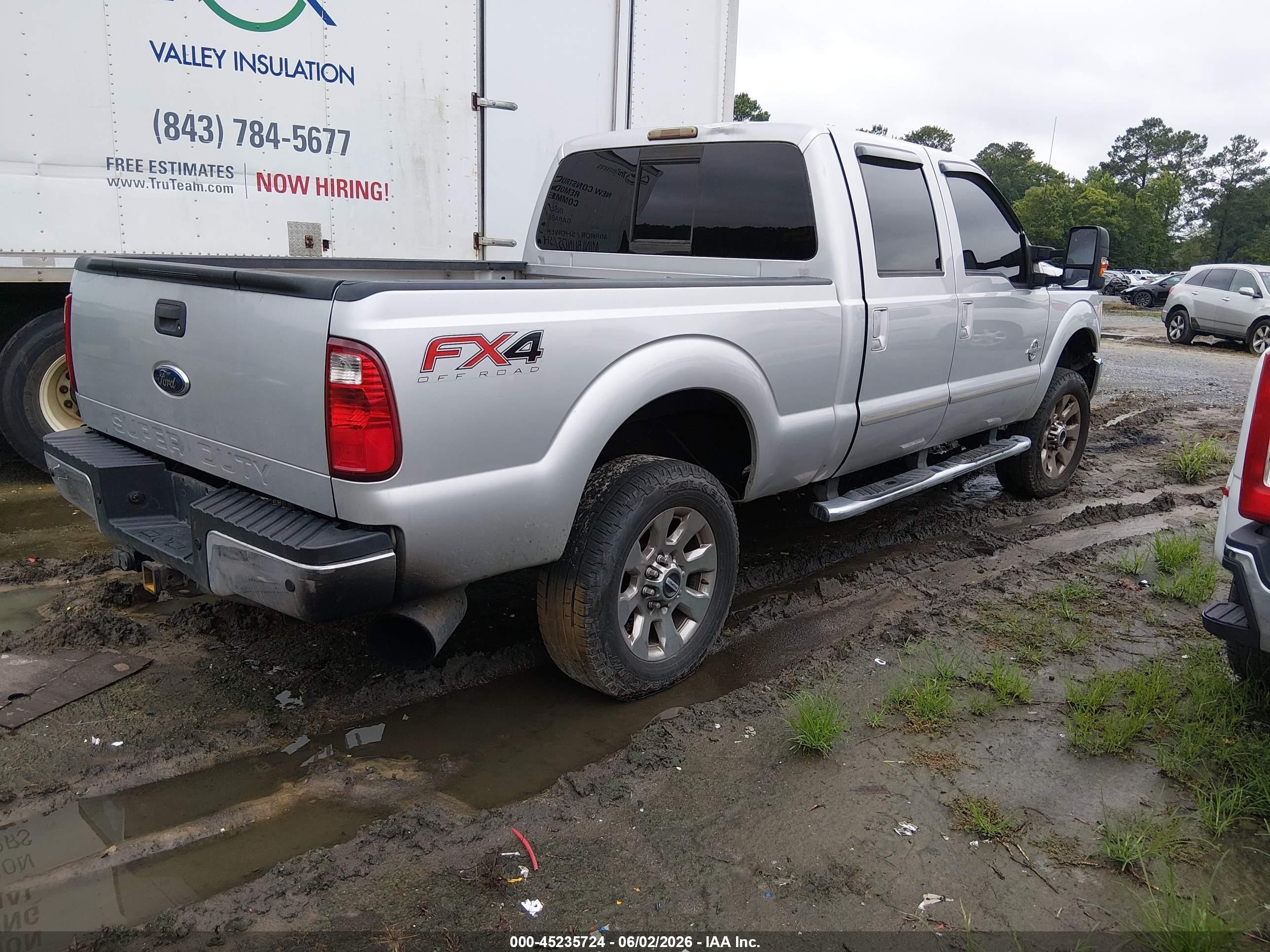2012 Ford F-250 Lariat White vin: 1FT7W2BT6CEB98719