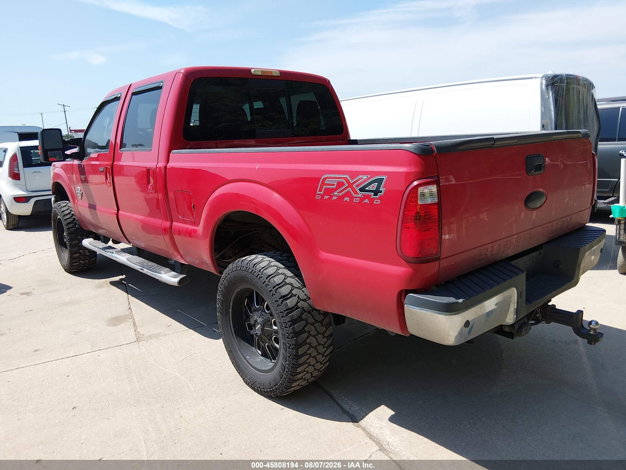 2012 Ford F-250 Lariat Red vin: 1FT7W2BT6CEC09105