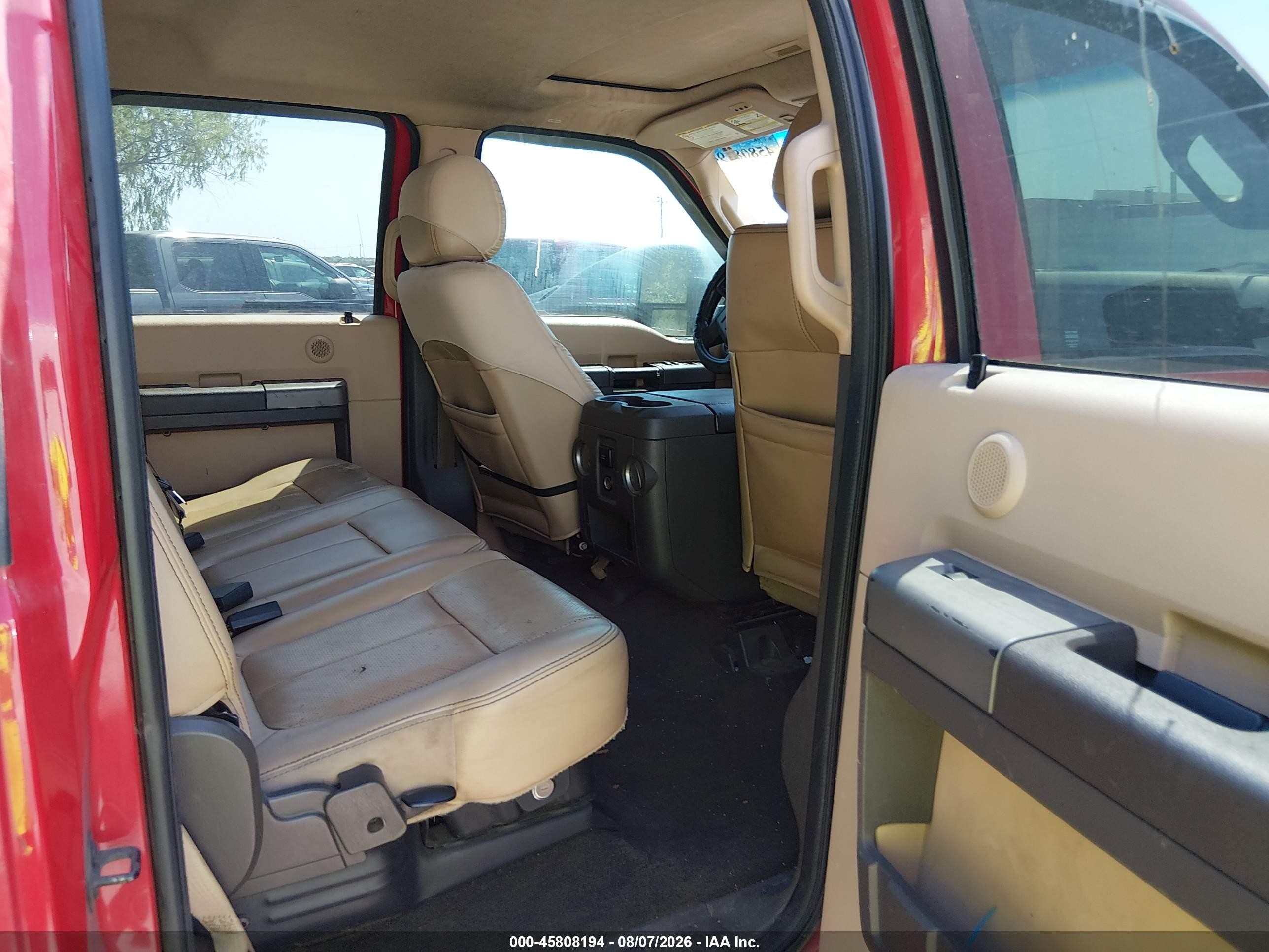 2012 Ford F-250 Lariat Red vin: 1FT7W2BT6CEC09105
