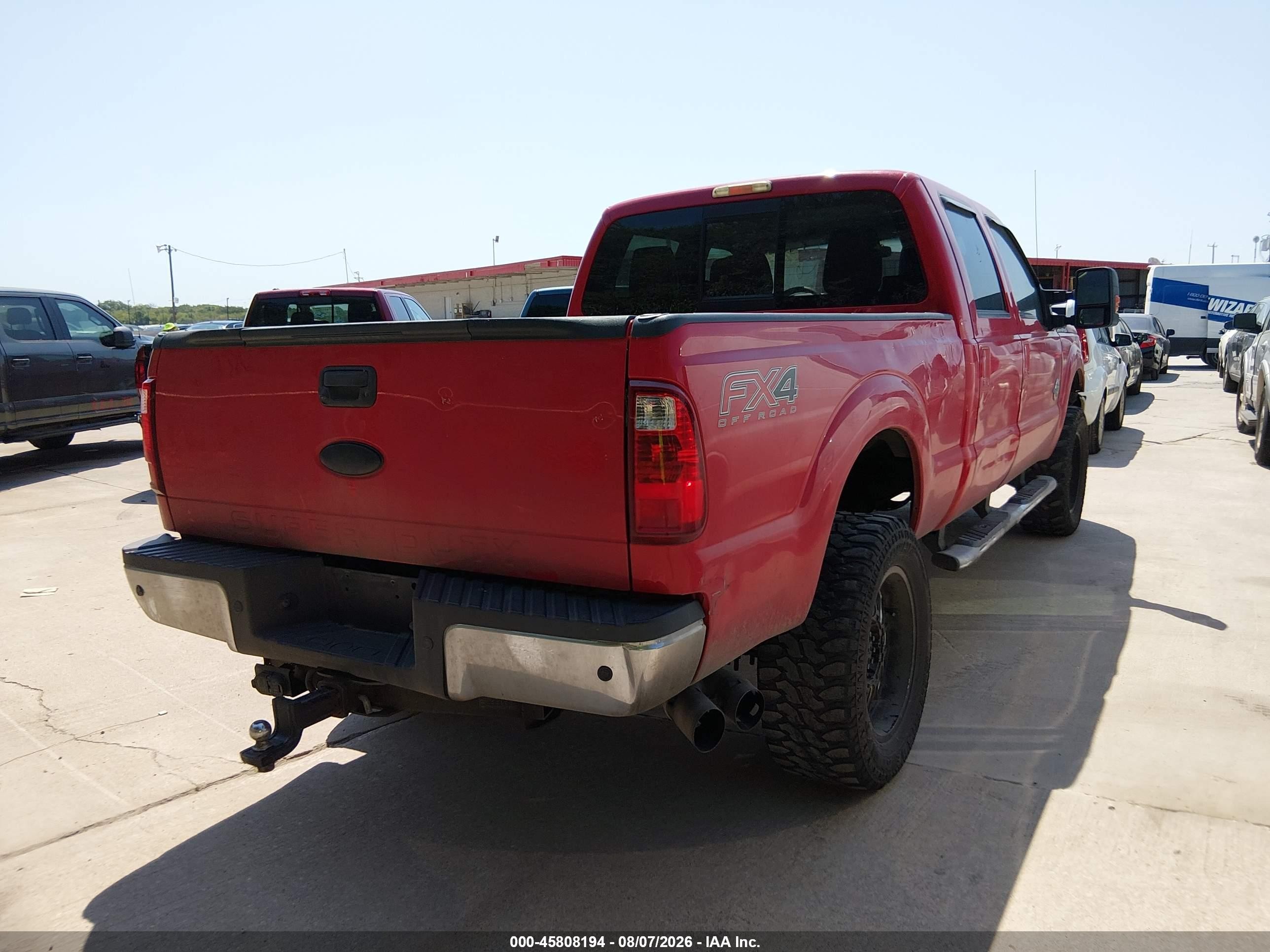 2012 Ford F-250 Lariat Red vin: 1FT7W2BT6CEC09105