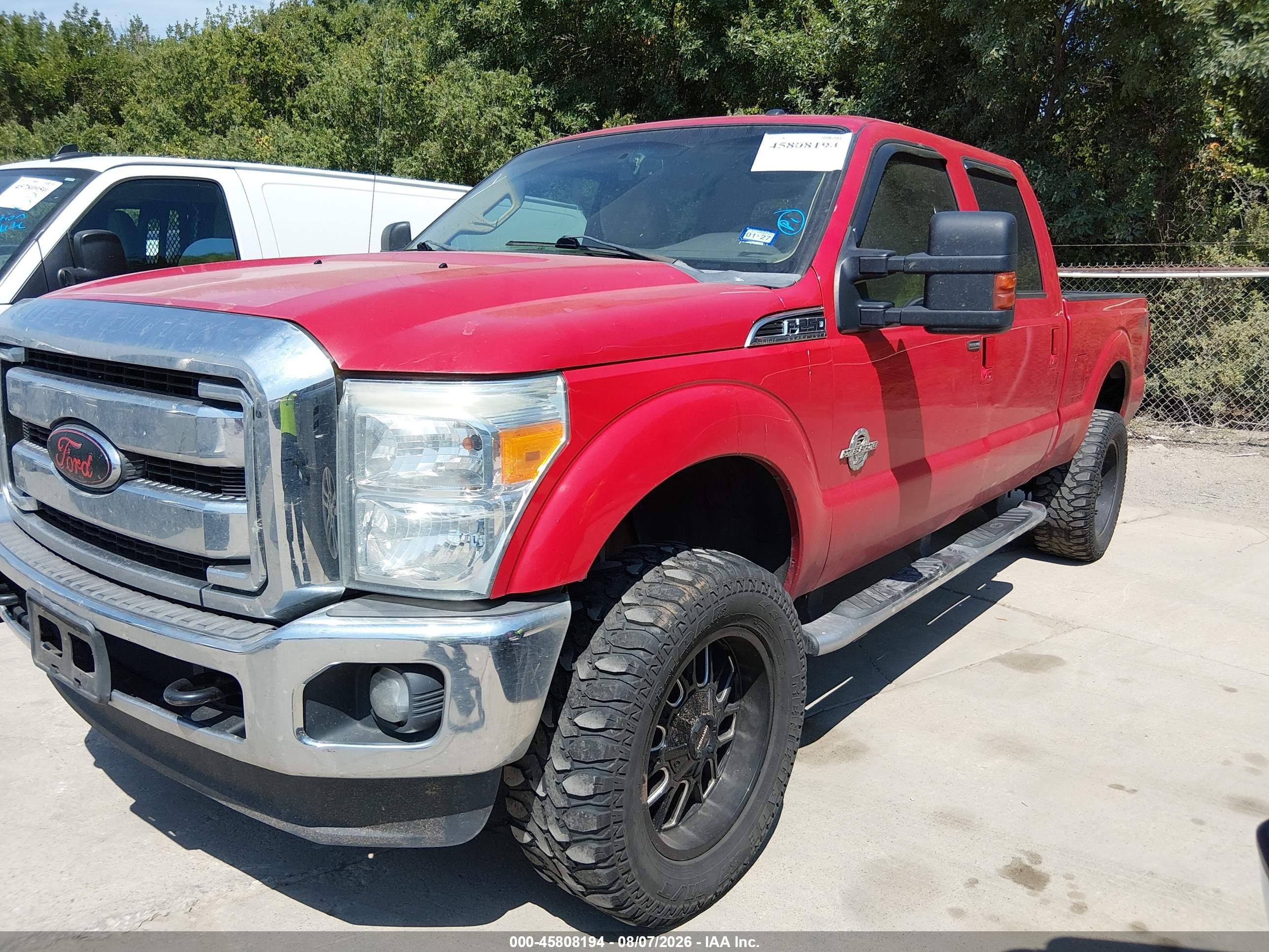 2012 Ford F-250 Lariat Red vin: 1FT7W2BT6CEC09105