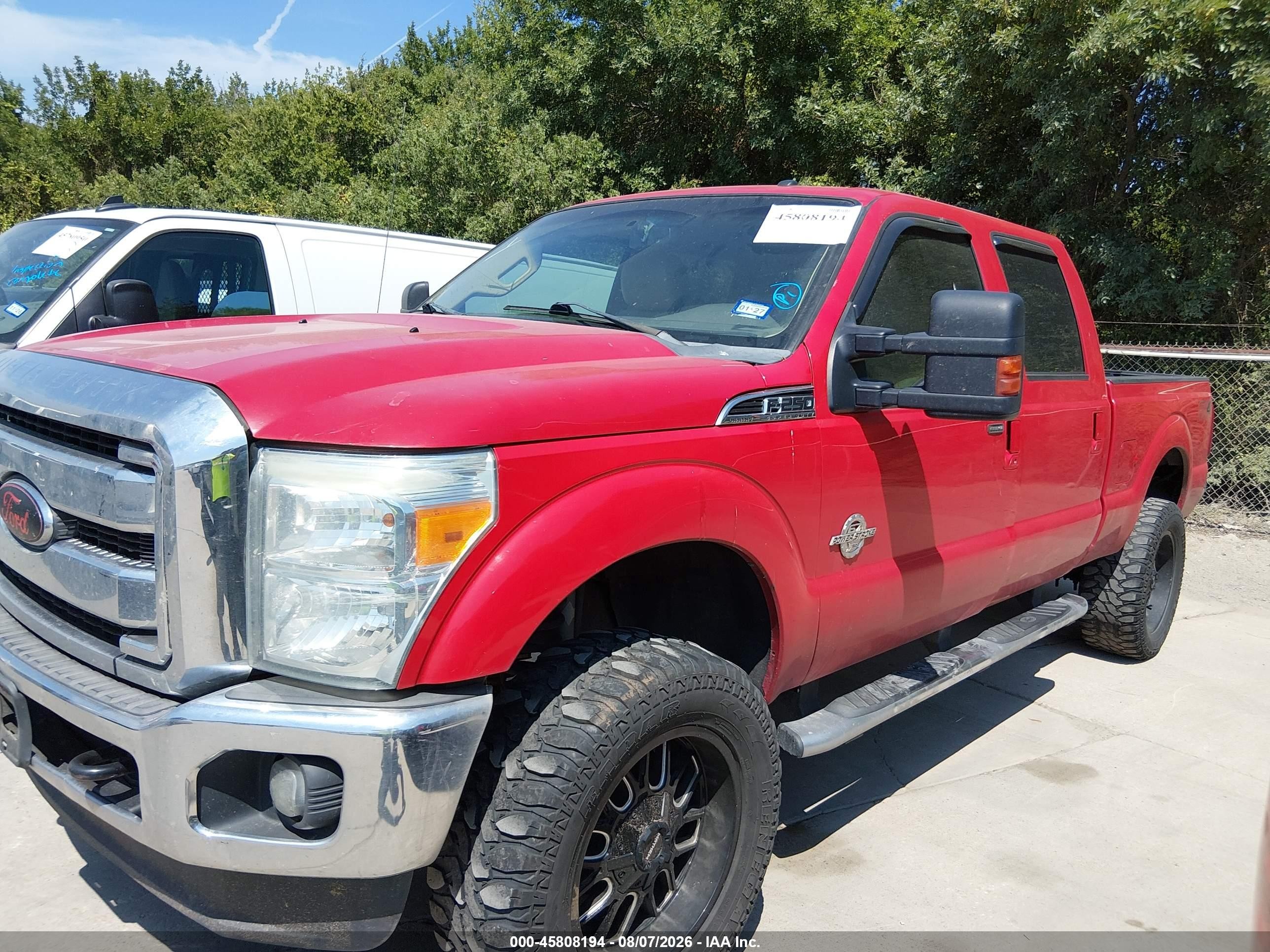 2012 Ford F-250 Lariat Red vin: 1FT7W2BT6CEC09105