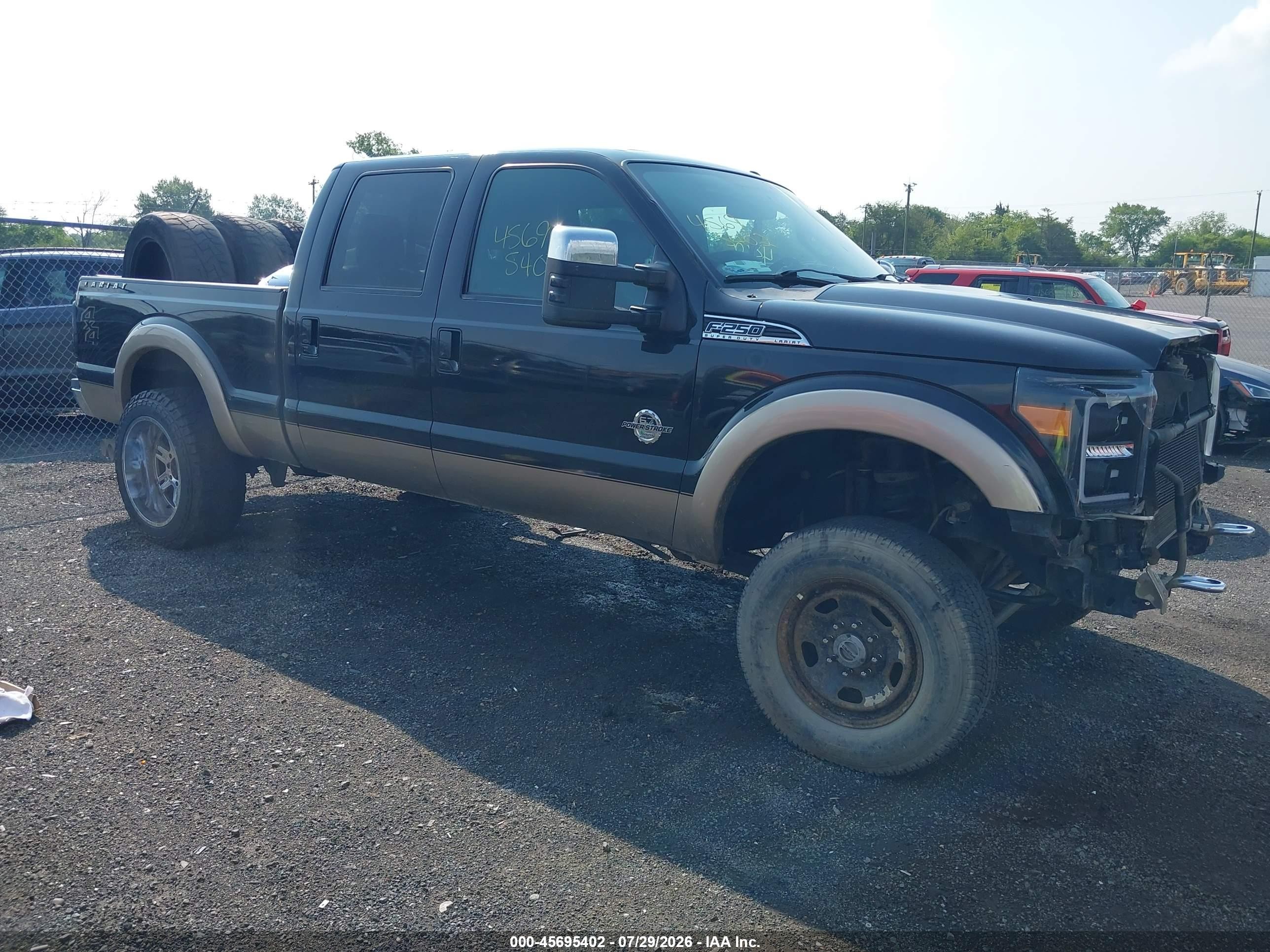 2012 Ford Super Duty F-250 Srw Lariat Black vin: 1FT7W2BT6CEC80255