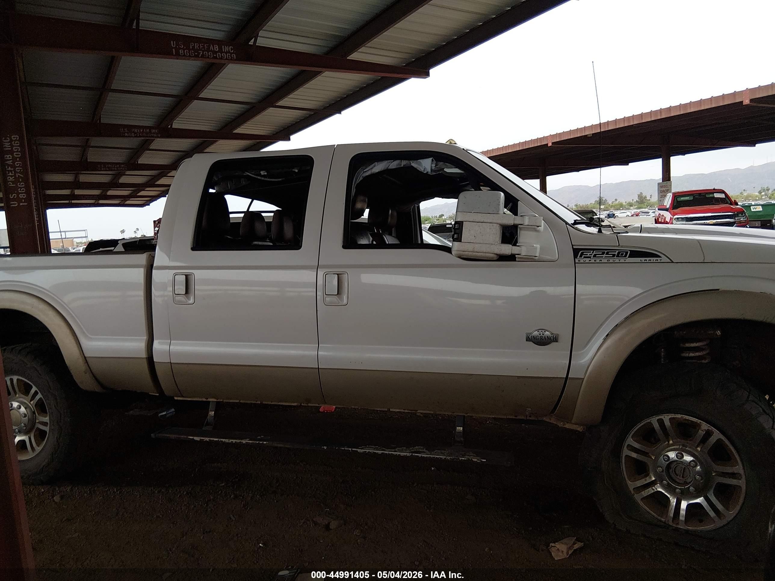 2013 Ford F-250 Lariat White vin: 1FT7W2BT6DEB34200