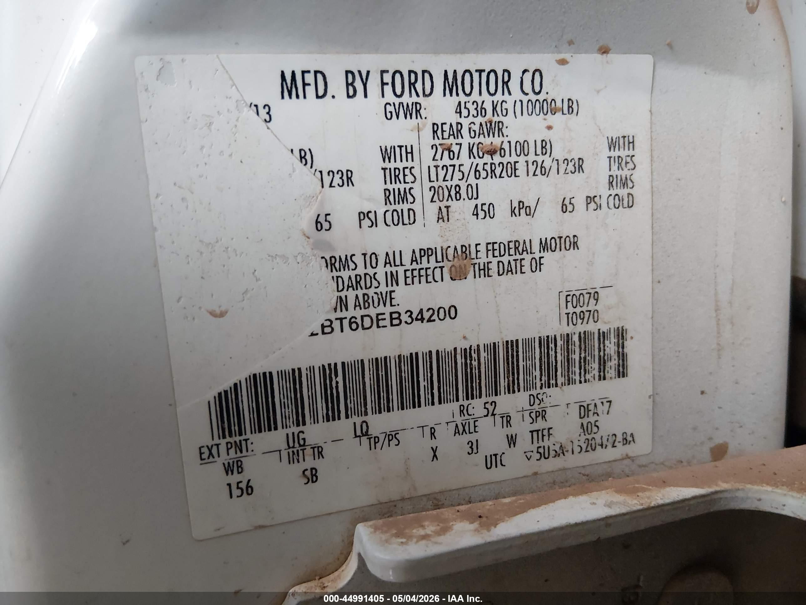 2013 Ford F-250 Lariat White vin: 1FT7W2BT6DEB34200