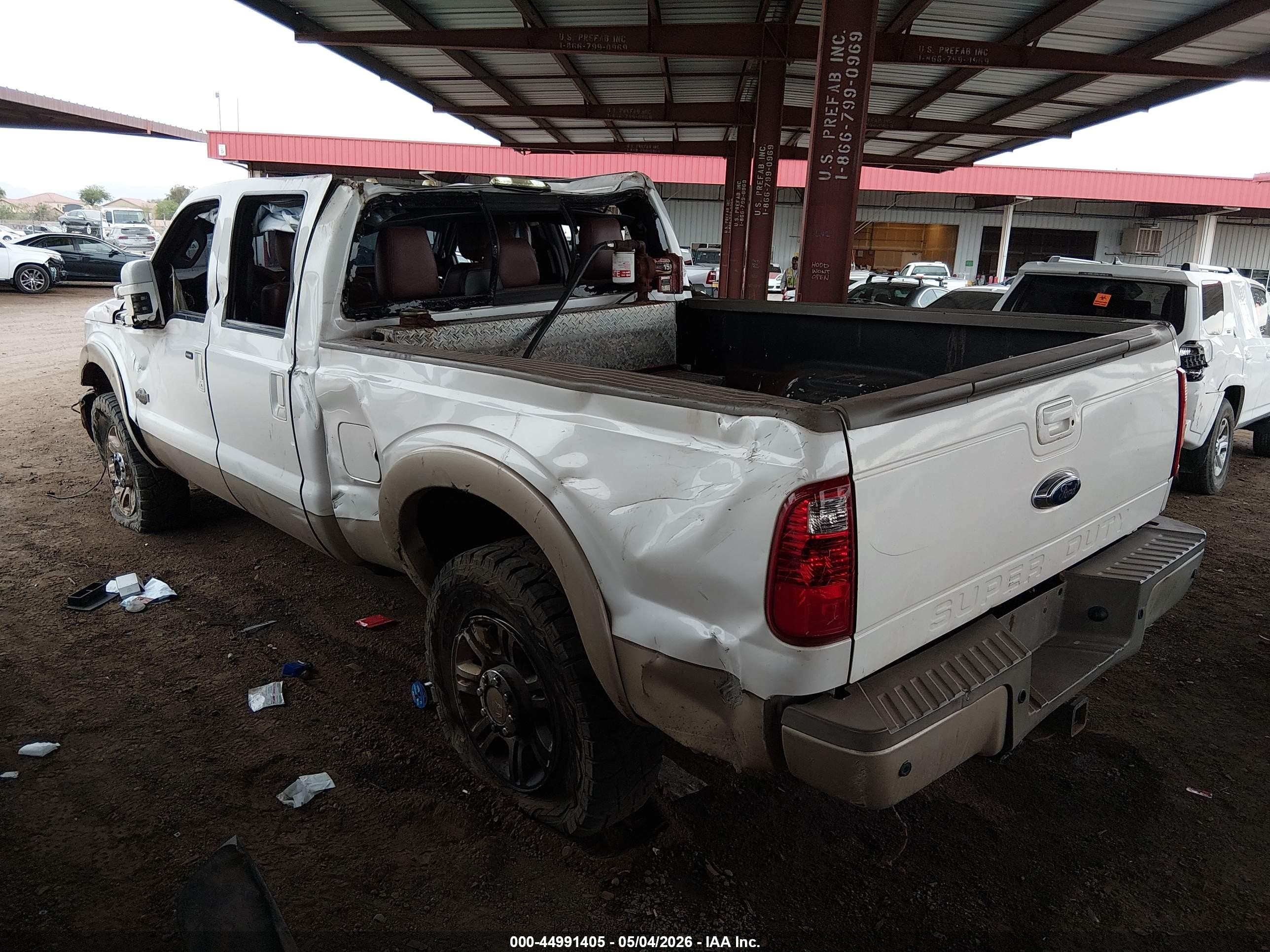 2013 Ford F-250 Lariat White vin: 1FT7W2BT6DEB34200