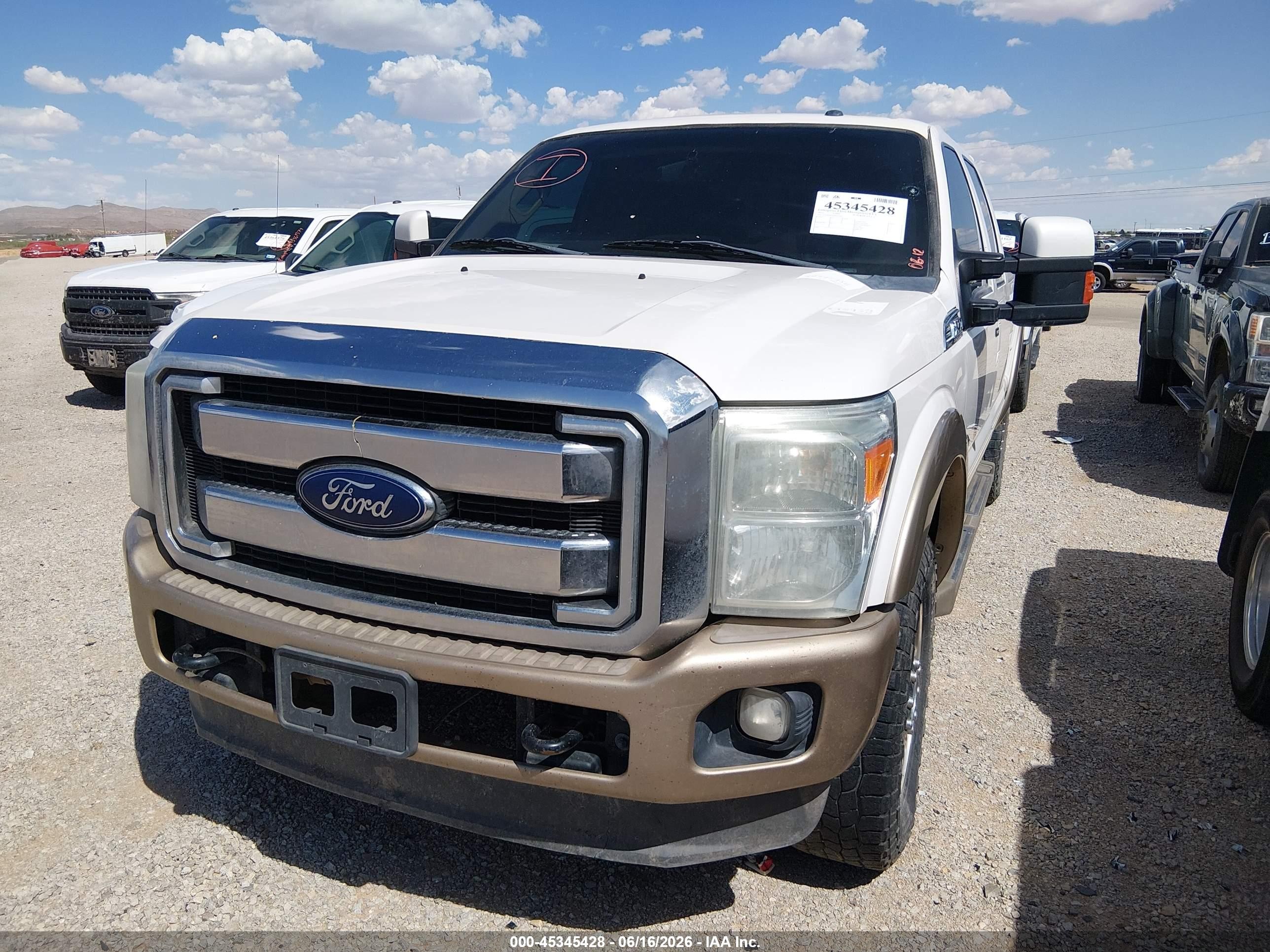 2013 Ford Super Duty F-250 Srw King Ranch Белый vin: 1FT7W2BT6DEB73031