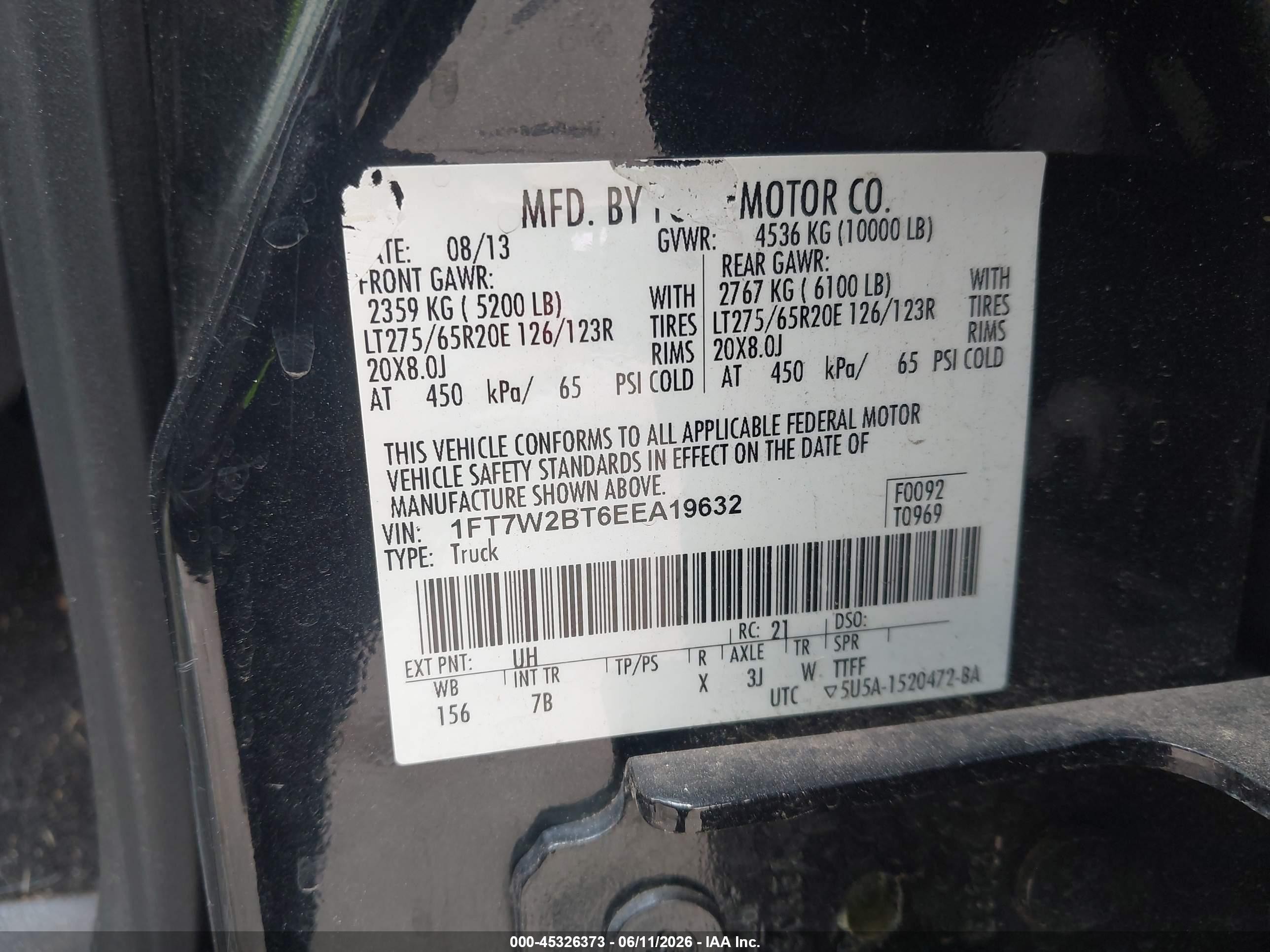 2014 Ford F-250 Lariat Black vin: 1FT7W2BT6EEA19632
