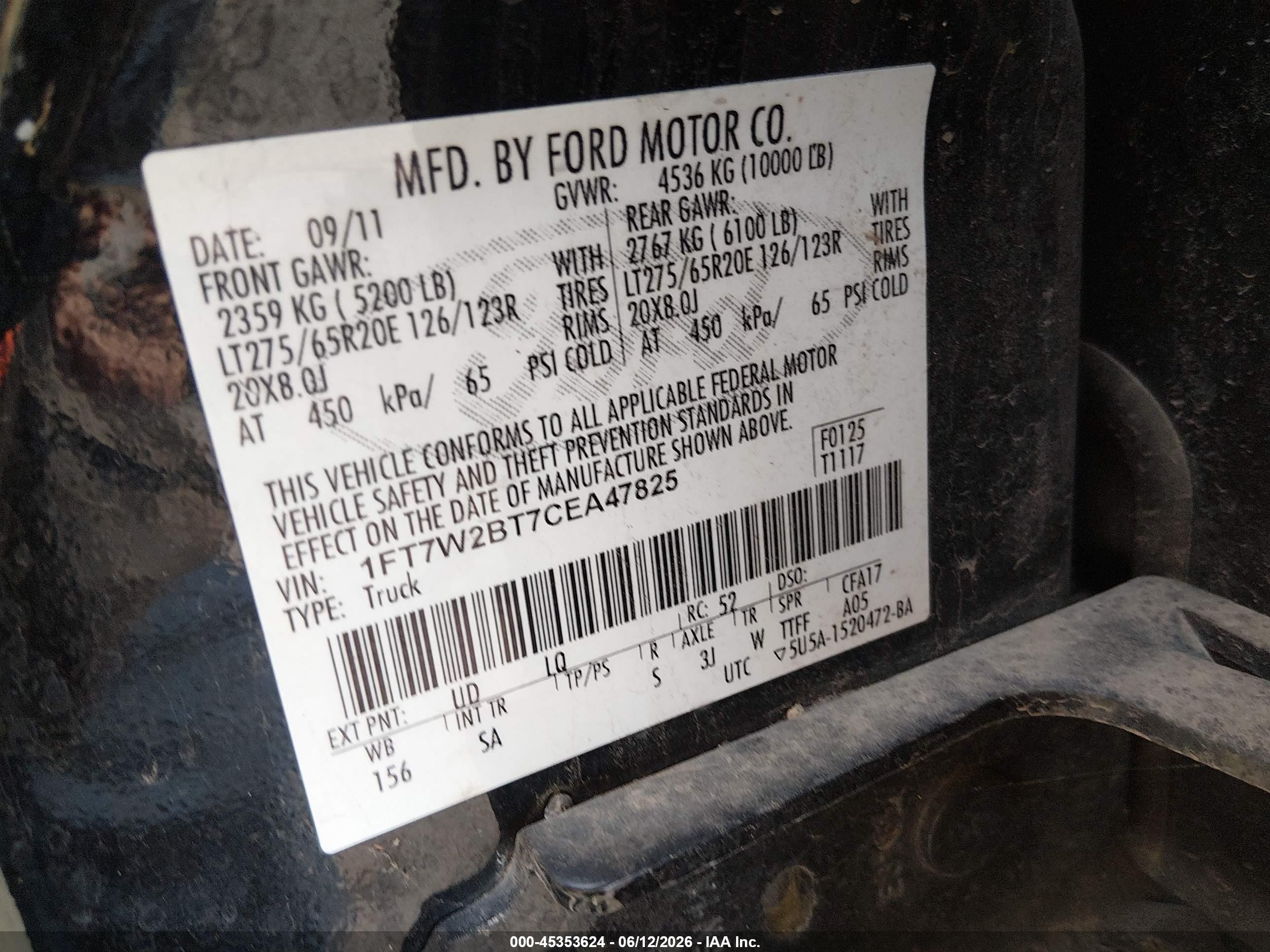 2012 Ford F-250 Lariat Black vin: 1FT7W2BT7CEA47825