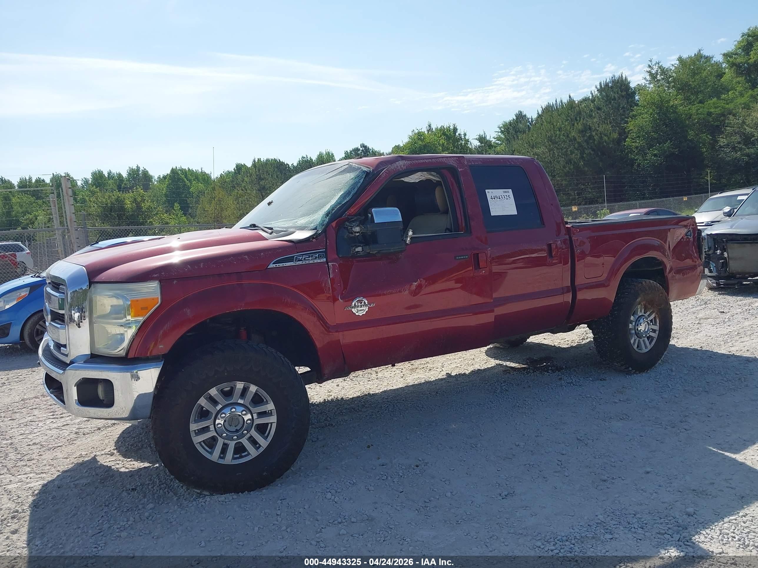 2014 Ford F-250 Lariat Красный vin: 1FT7W2BT7EEA14262