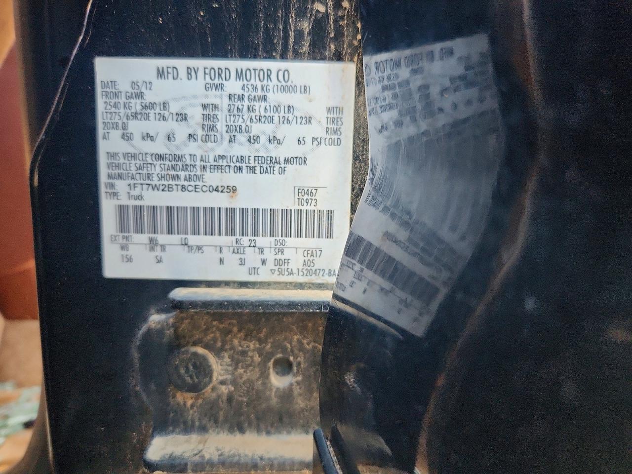2012 Ford F250 Super Duty Green vin: 1FT7W2BT8CEC04259