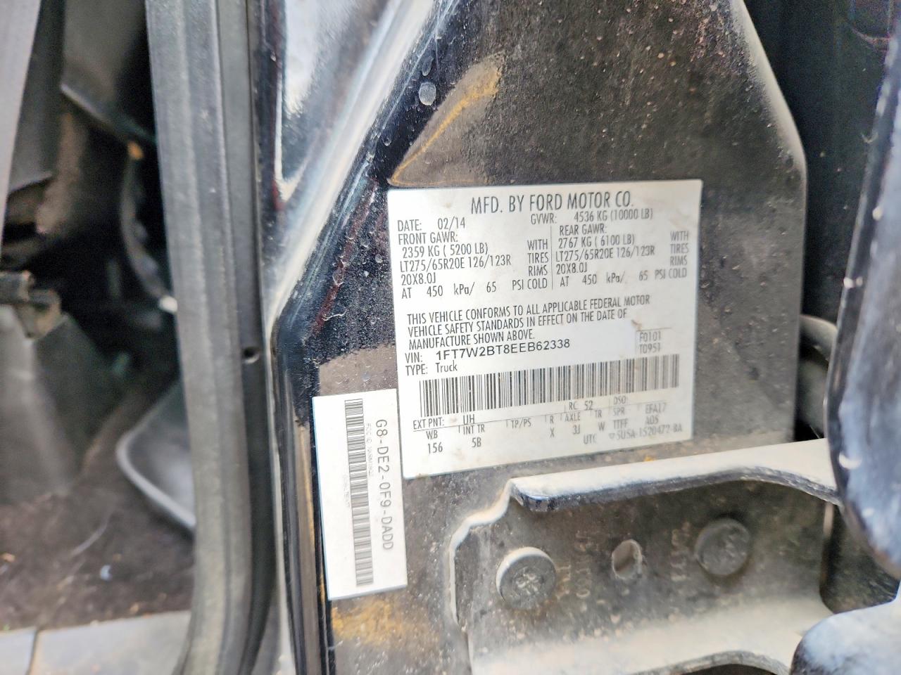 2014 Ford F250 Super Duty Black vin: 1FT7W2BT8EEB62338