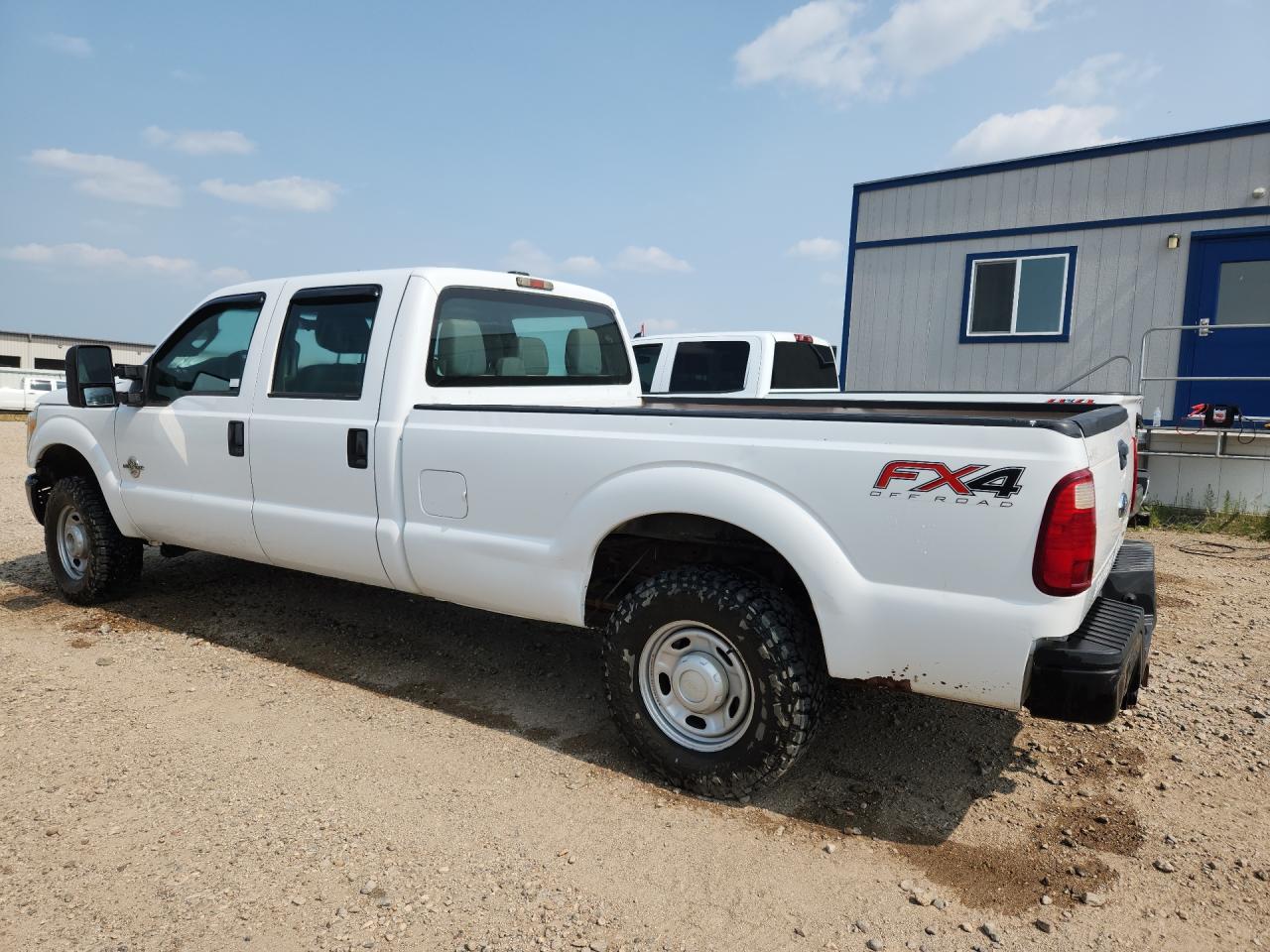 2012 Ford F250 Super Duty White vin: 1FT7W2BT9CEA51049 Damage: Left Bed Side, Rust, 5 To 6 Inches
