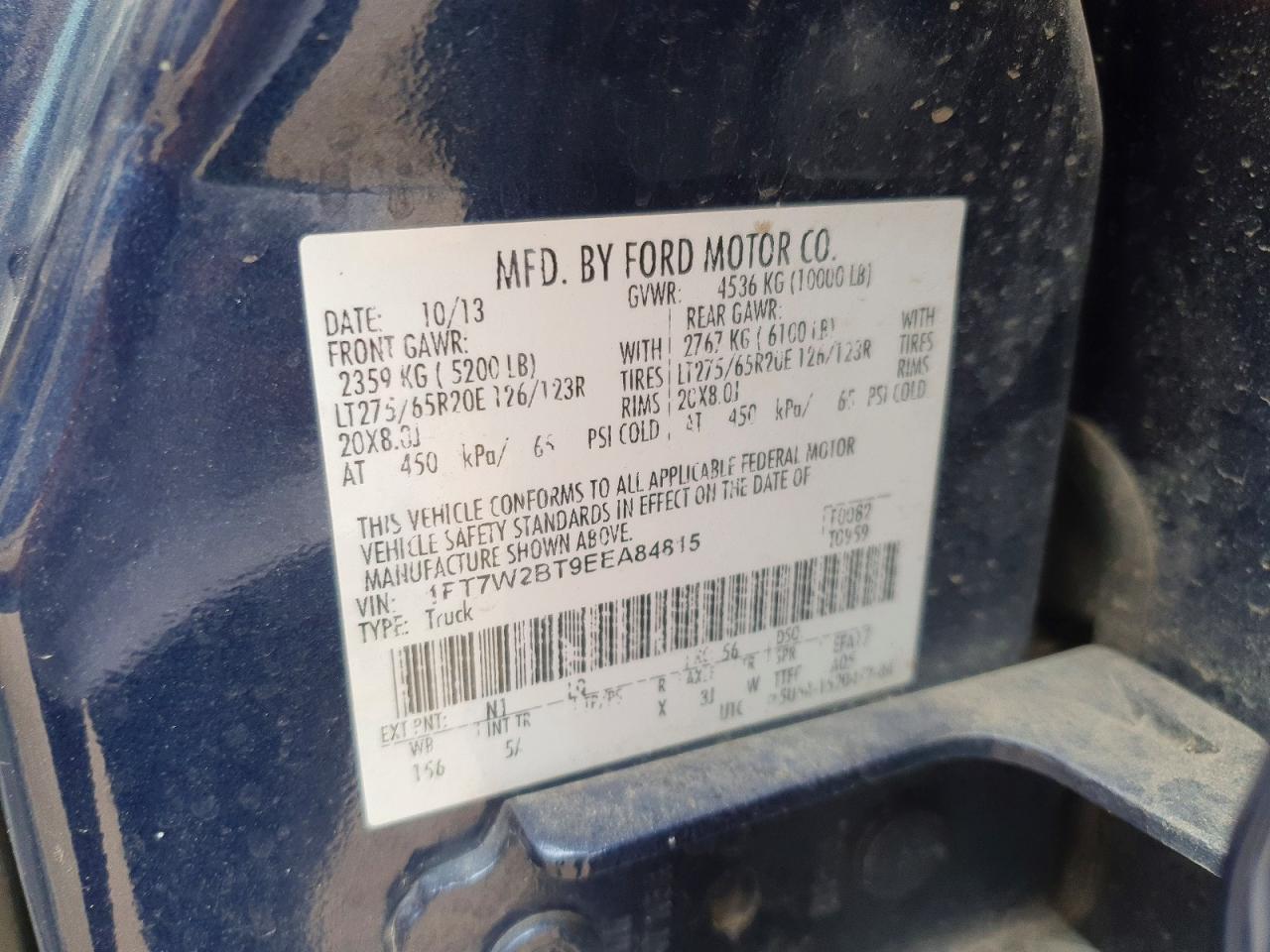 2014 Ford F250 Super Duty Blue vin: 1FT7W2BT9EEA84815