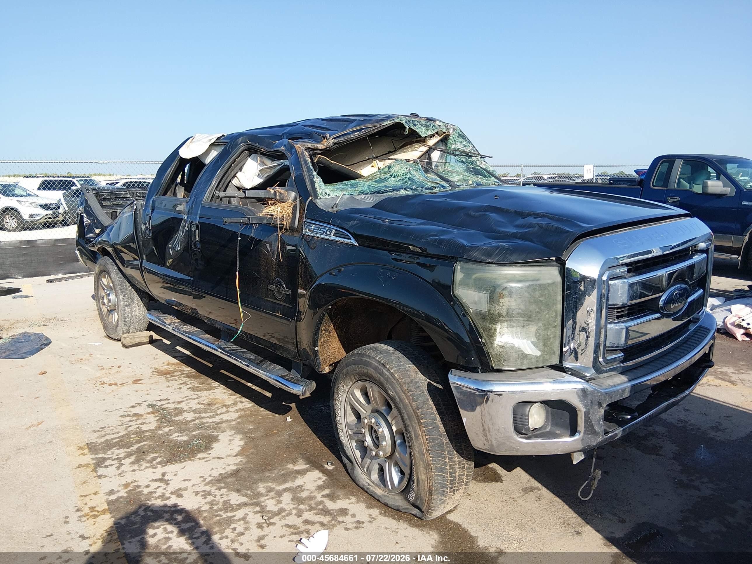2014 Ford F-250 Lariat Black vin: 1FT7W2BT9EEB40770
