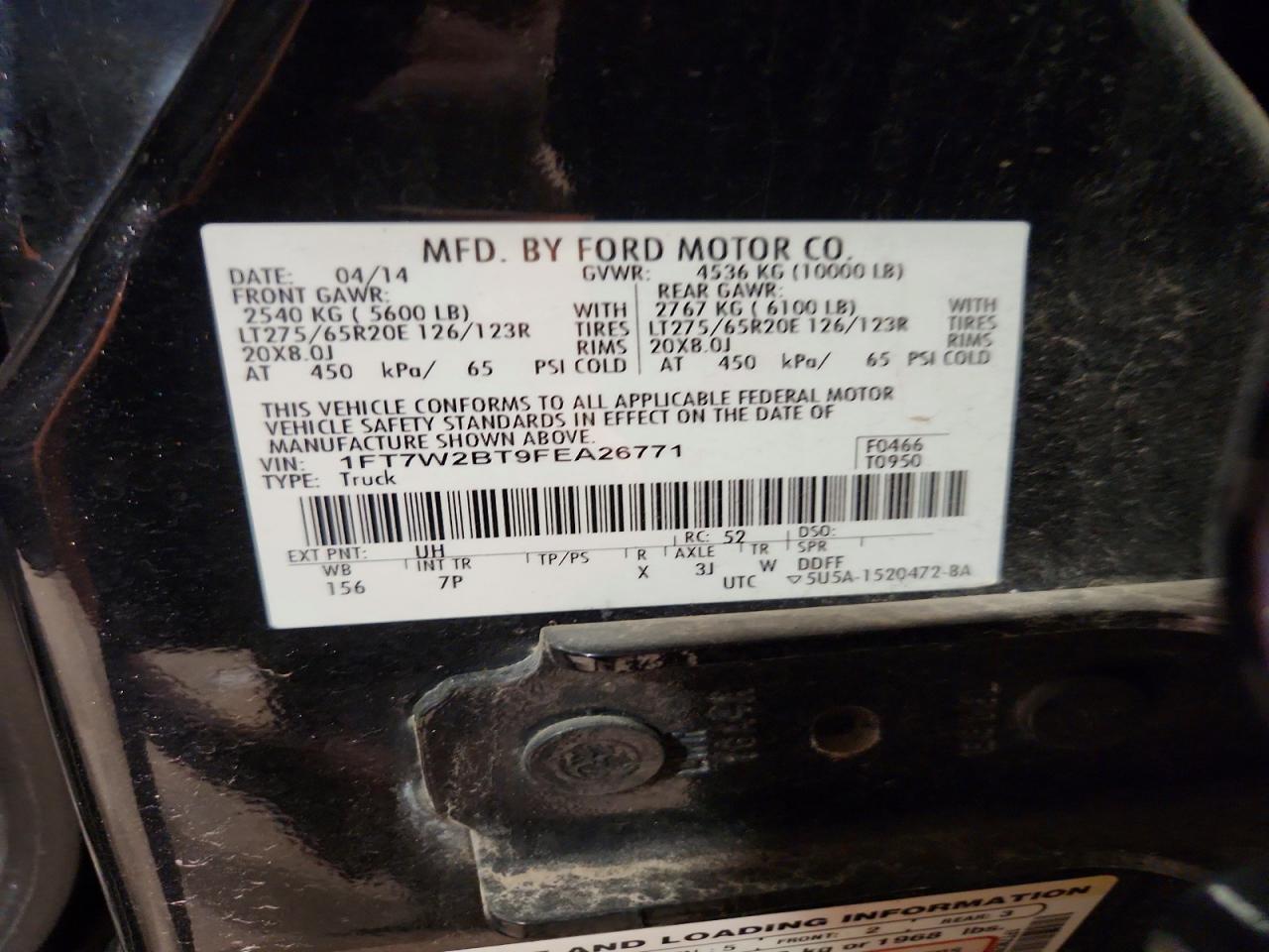 2015 Ford F250 Super Duty Black vin: 1FT7W2BT9FEA26771