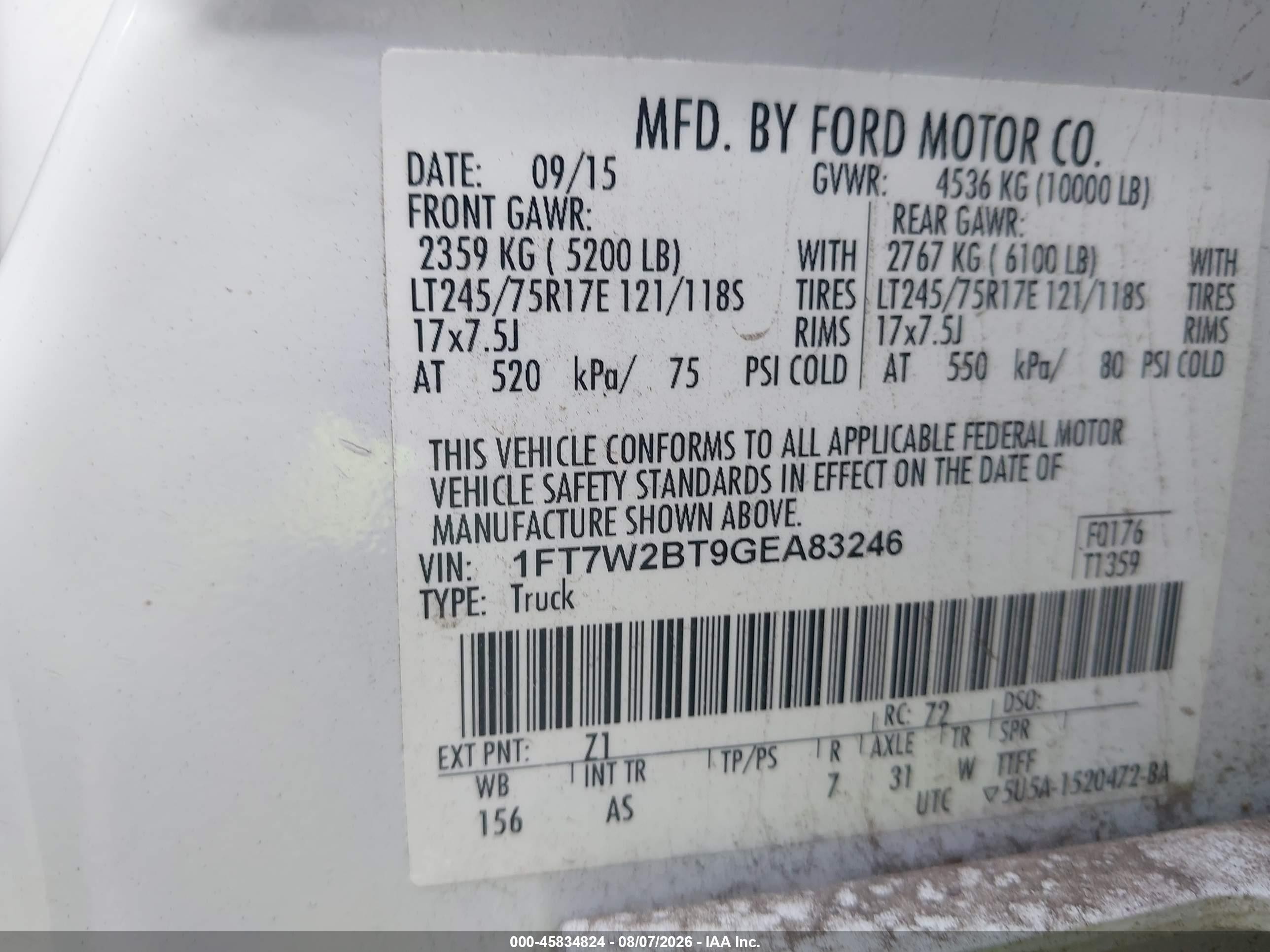 2016 Ford F-250 Xl White vin: 1FT7W2BT9GEA83246