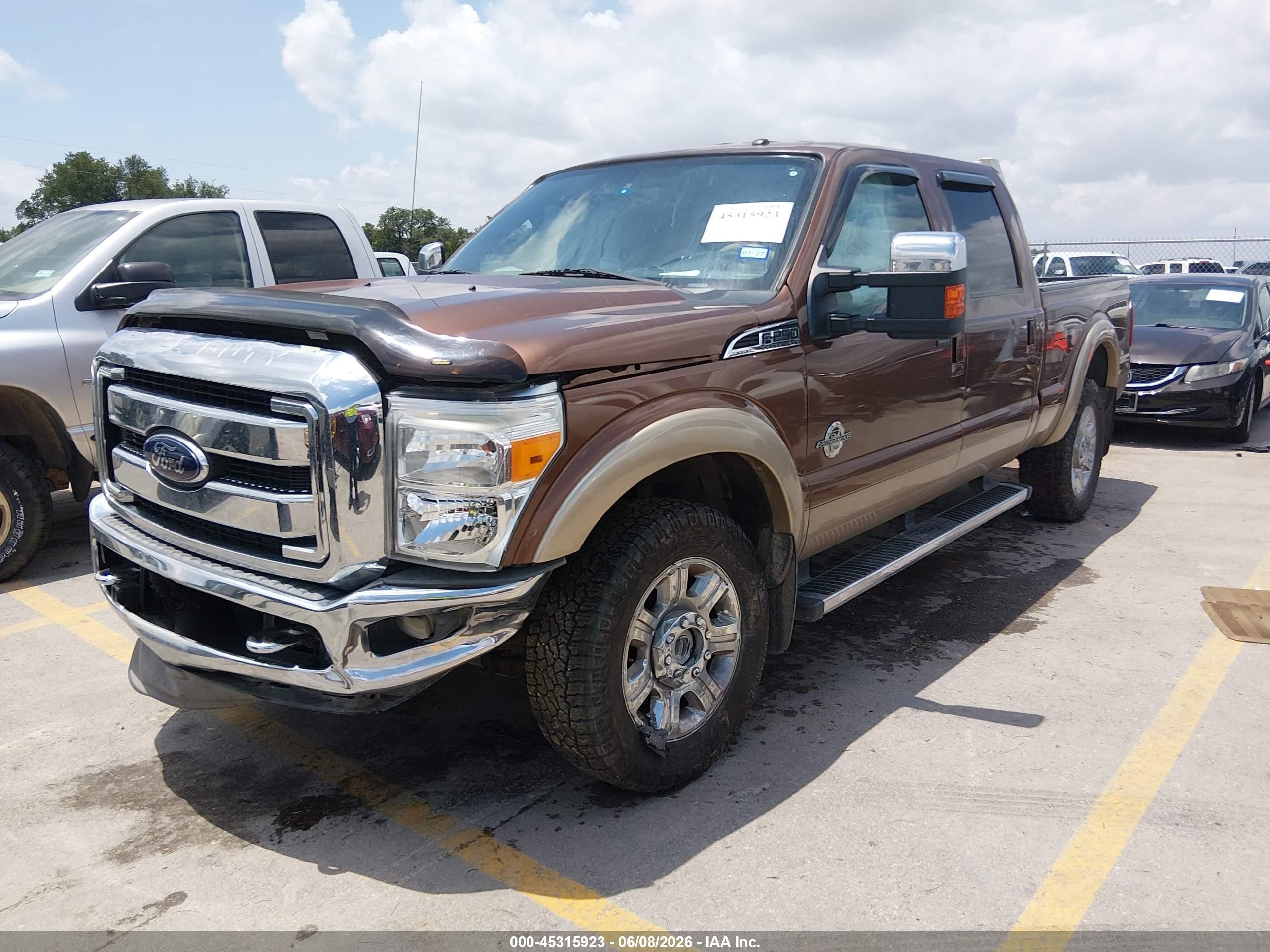 2012 Ford F-250 Lariat Brown vin: 1FT7W2BTXCEB16412