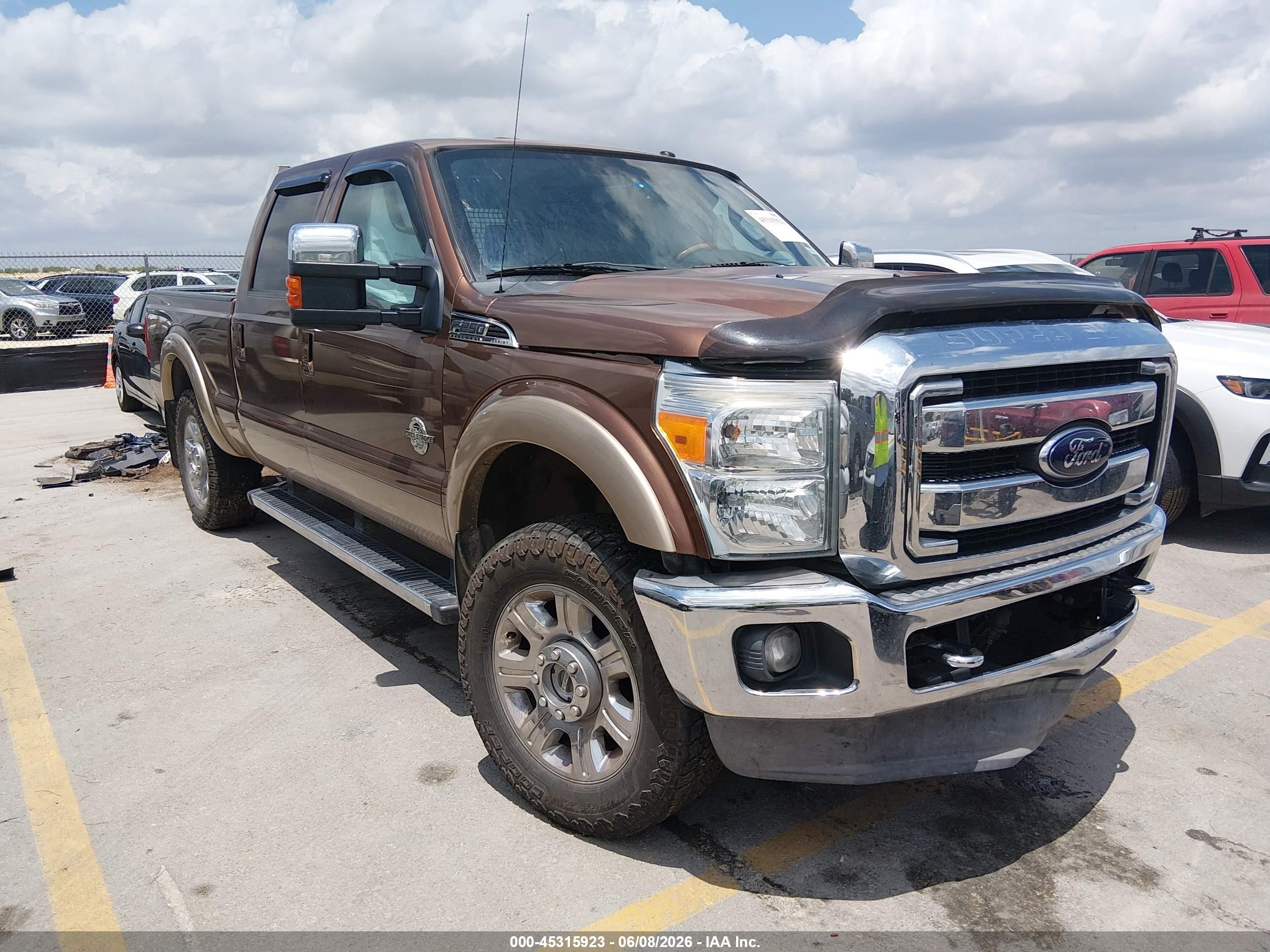 2012 Ford F-250 Lariat Brown vin: 1FT7W2BTXCEB16412