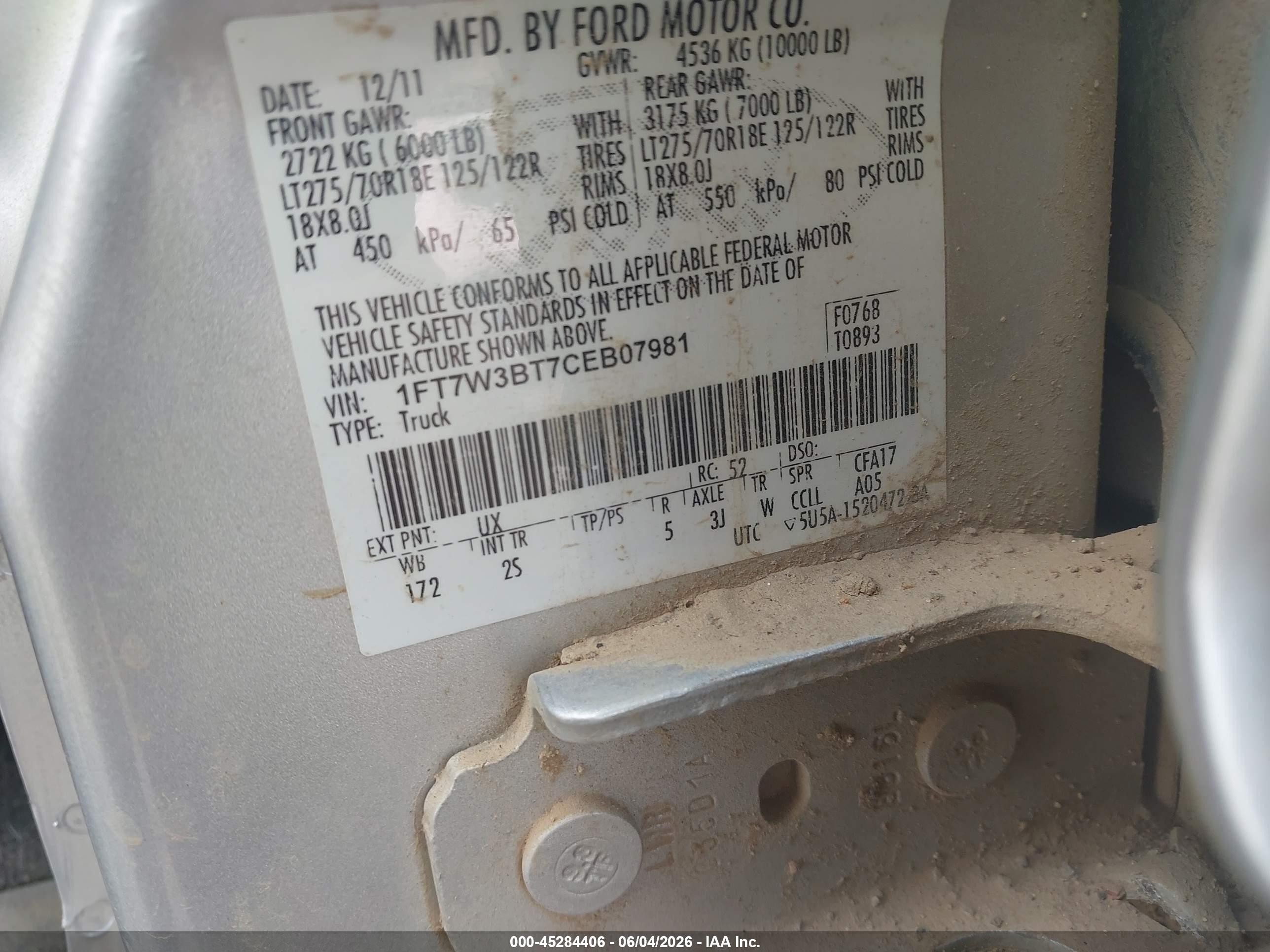 2012 Ford F-350 Xlt Silver vin: 1FT7W3BT7CEB07981