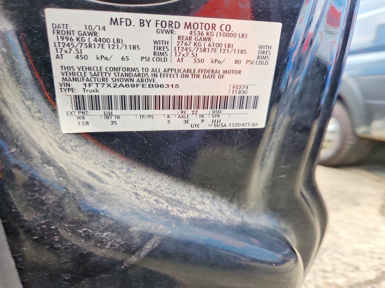 2015 Ford F250 Super Duty Черный vin: 1FT7X2A69FEB96315