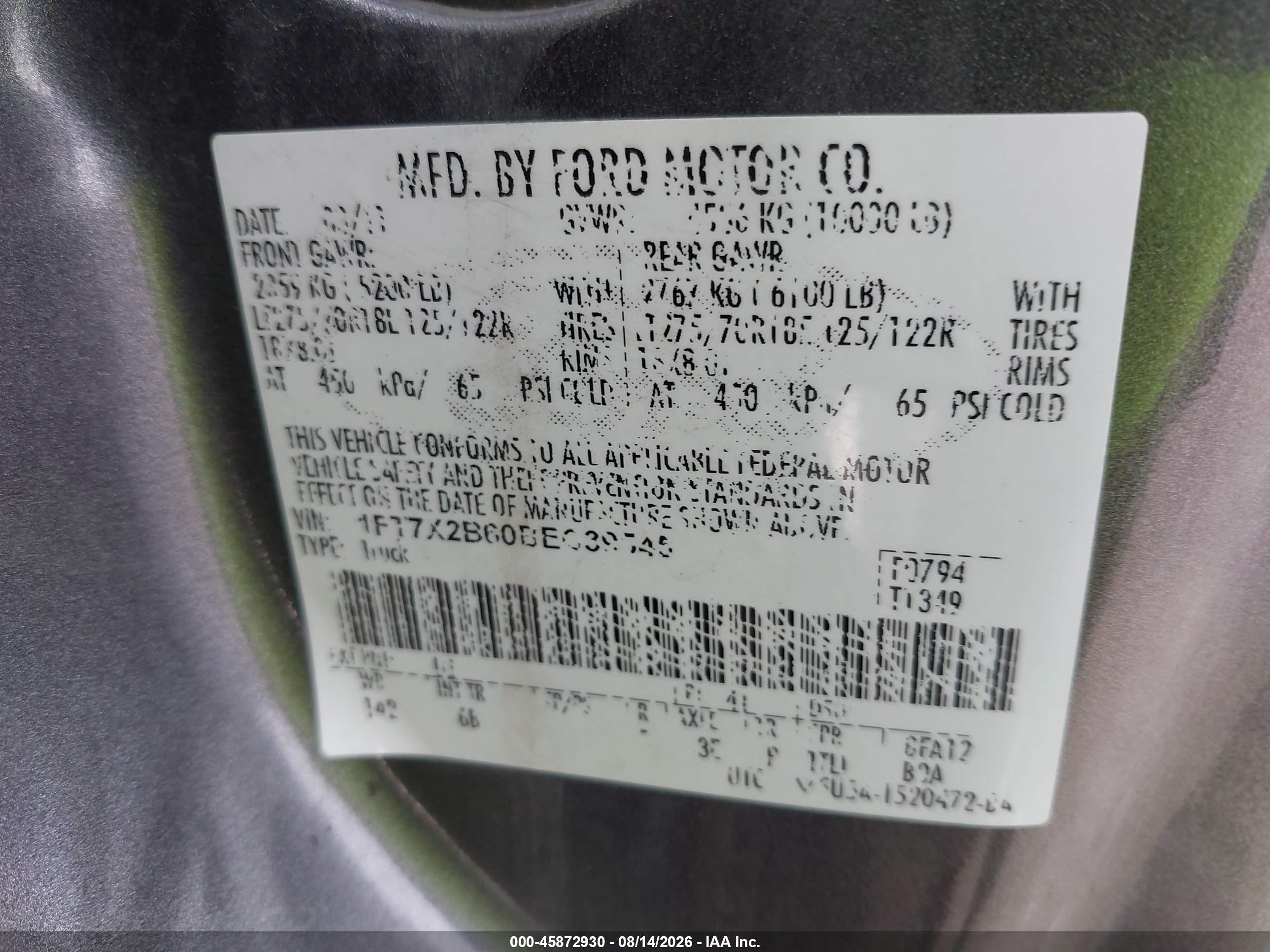 2011 Ford F-250 Lariat Gray vin: 1FT7X2B60BEC39545