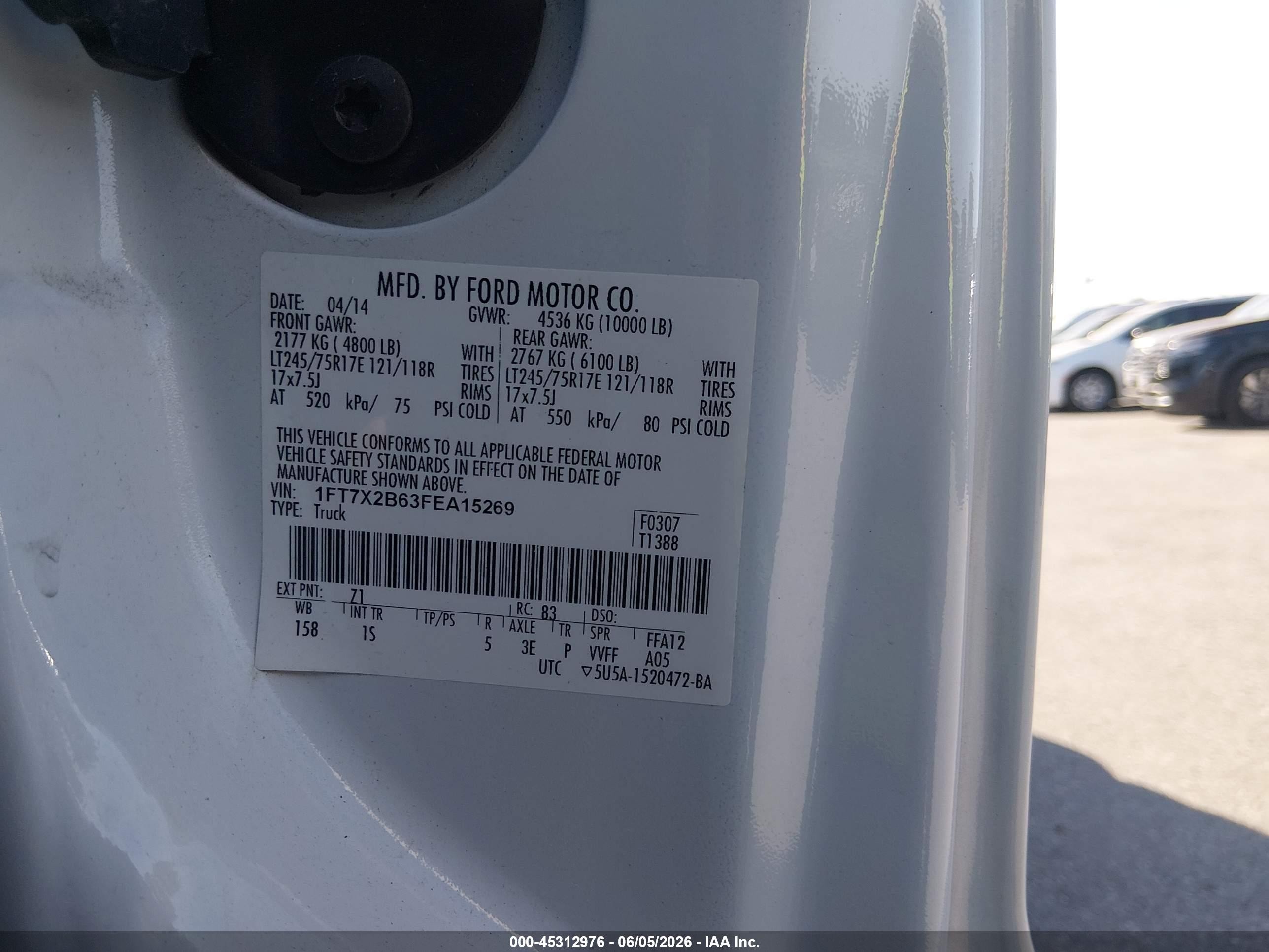 2015 Ford F-250 Xl vin: 1FT7X2B63FEA15269