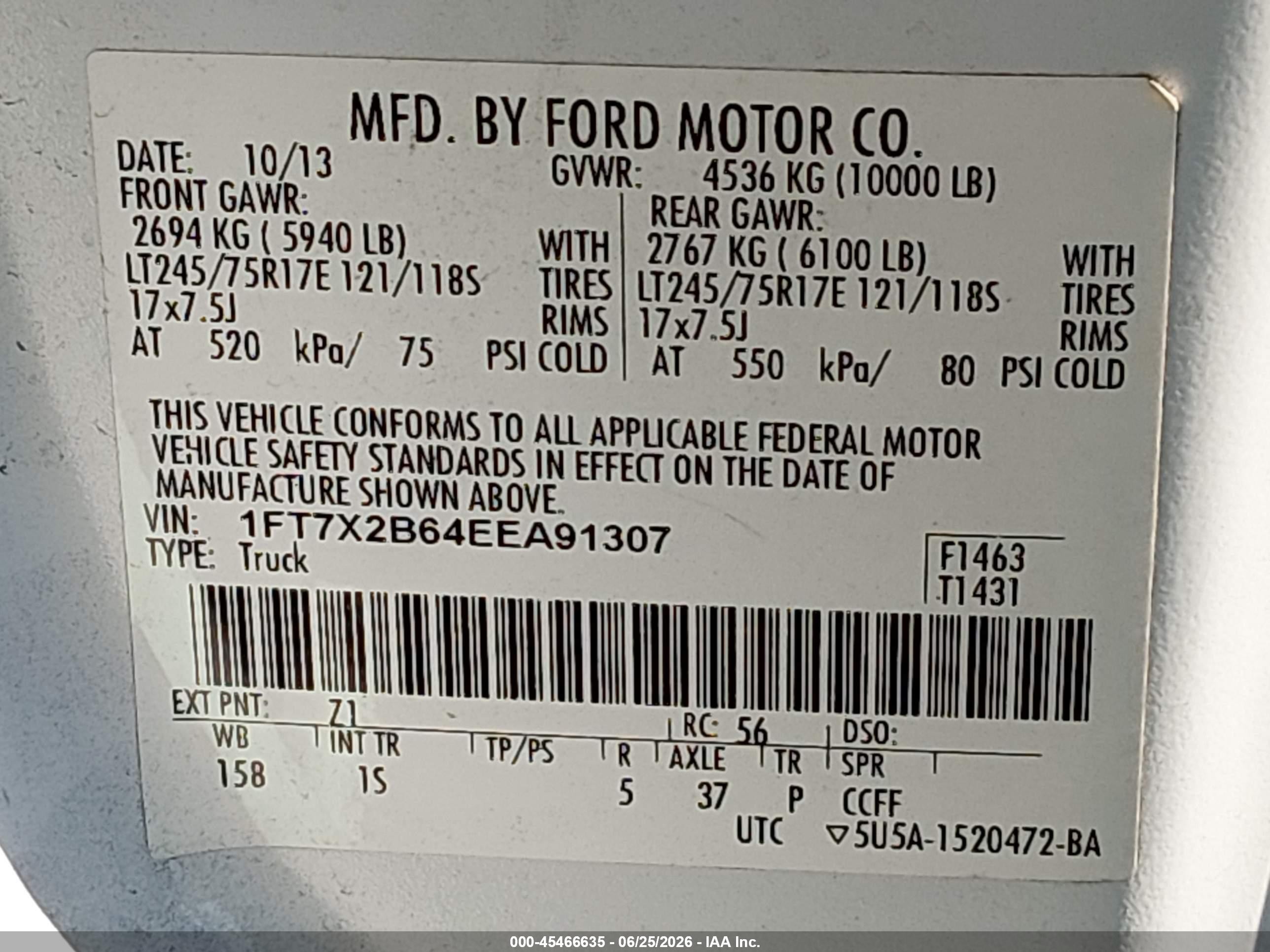 2014 Ford F-250 Lariat/xl/xlt White vin: 1FT7X2B64EEA91307