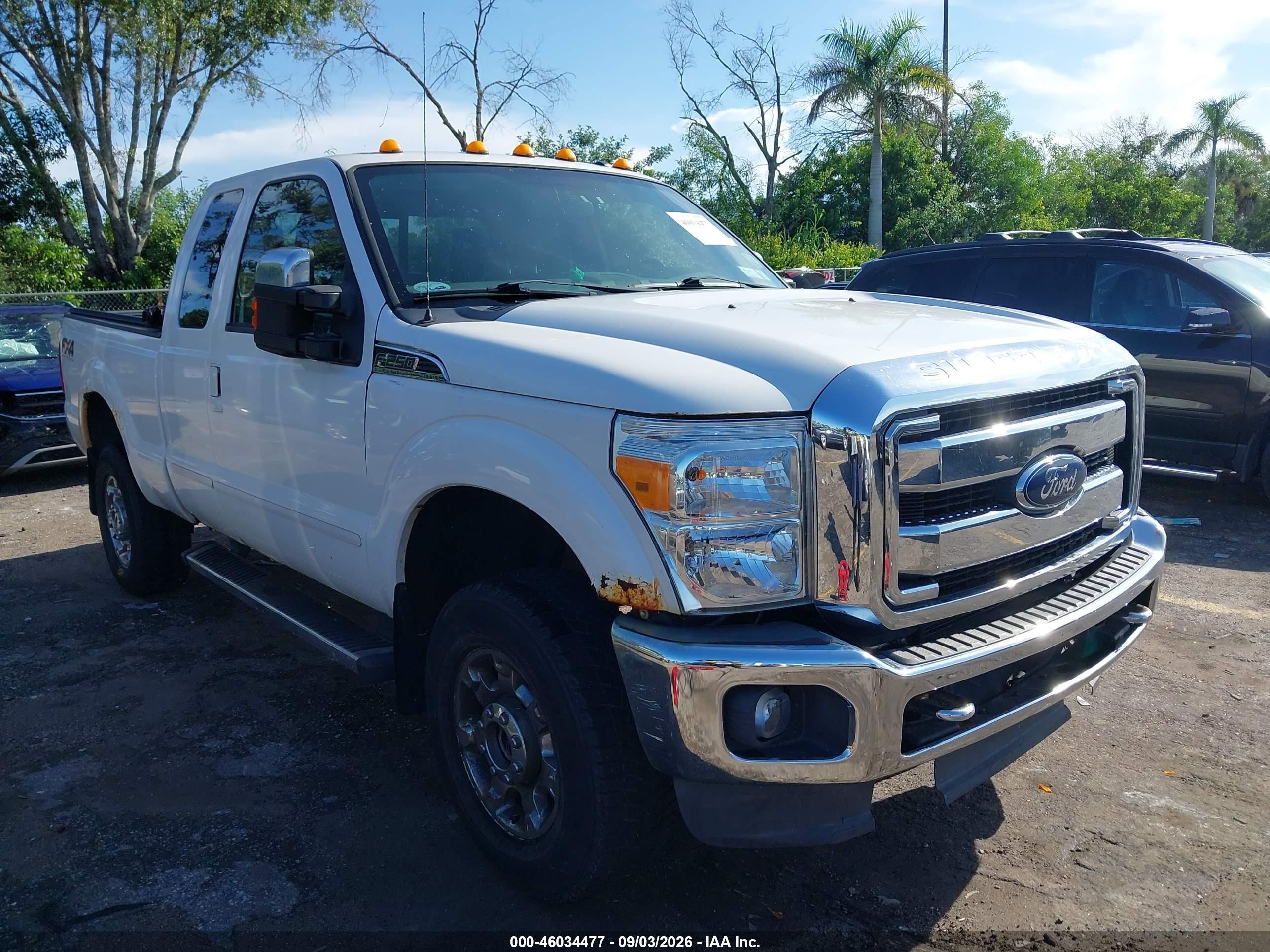 2014 Ford F-250 Lariat White vin: 1FT7X2B67EEB05765