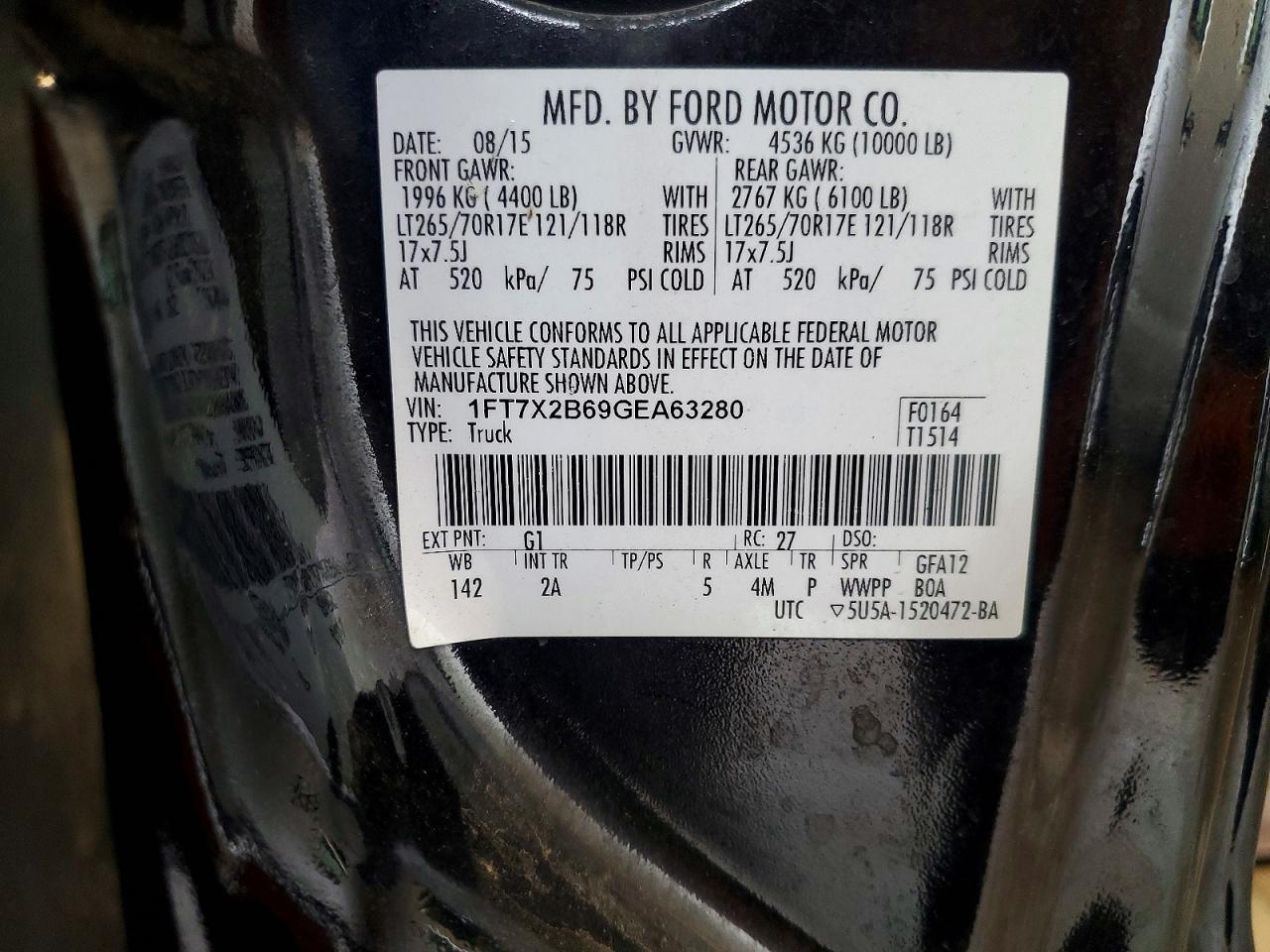 2016 Ford F250 Super Duty Black vin: 1FT7X2B69GEA63280