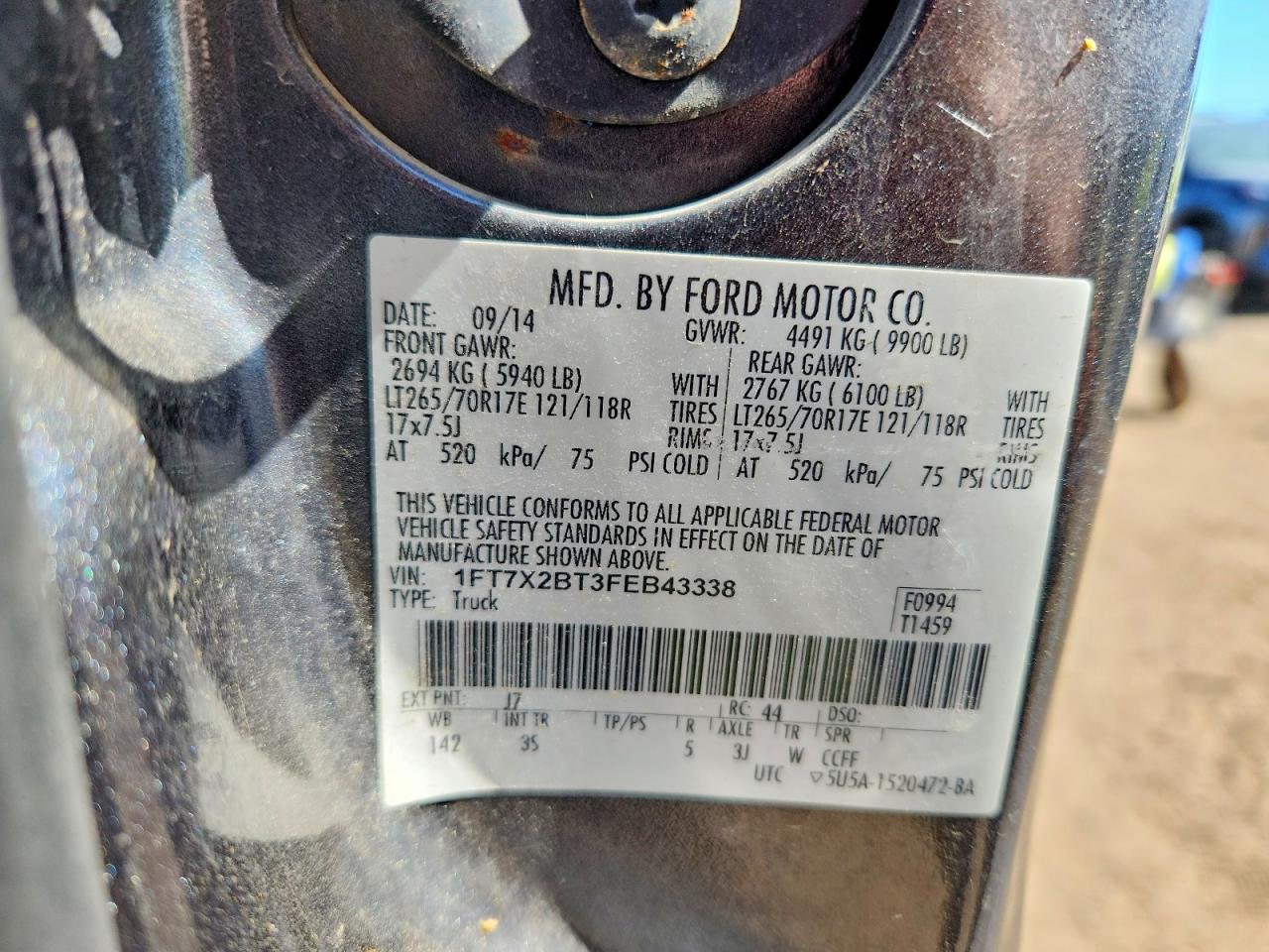 2015 Ford F250 Super Duty Gray vin: 1FT7X2BT3FEB43338