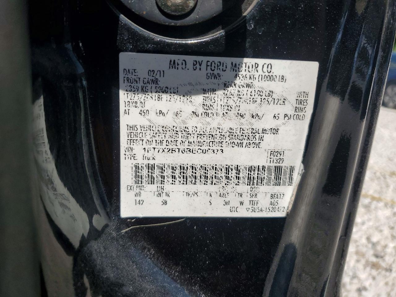2011 Ford F250 Super Duty Black vin: 1FT7X2BT6BEC05373