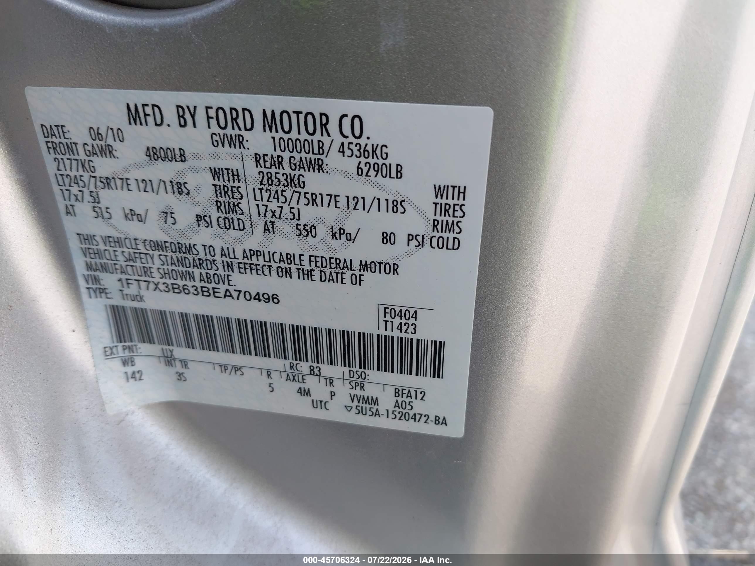 2011 Ford F-350 Xlt Silver vin: 1FT7X3B63BEA70496