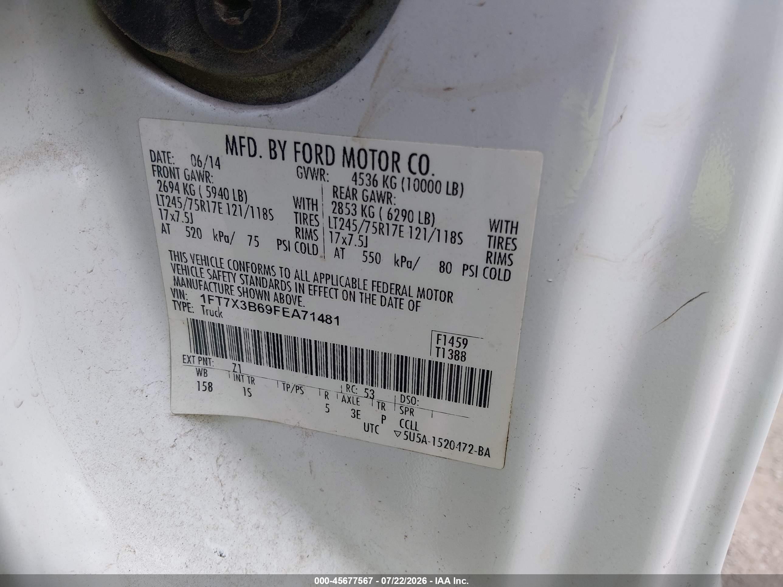 2015 Ford F-350 Xl Белый vin: 1FT7X3B69FEA71481