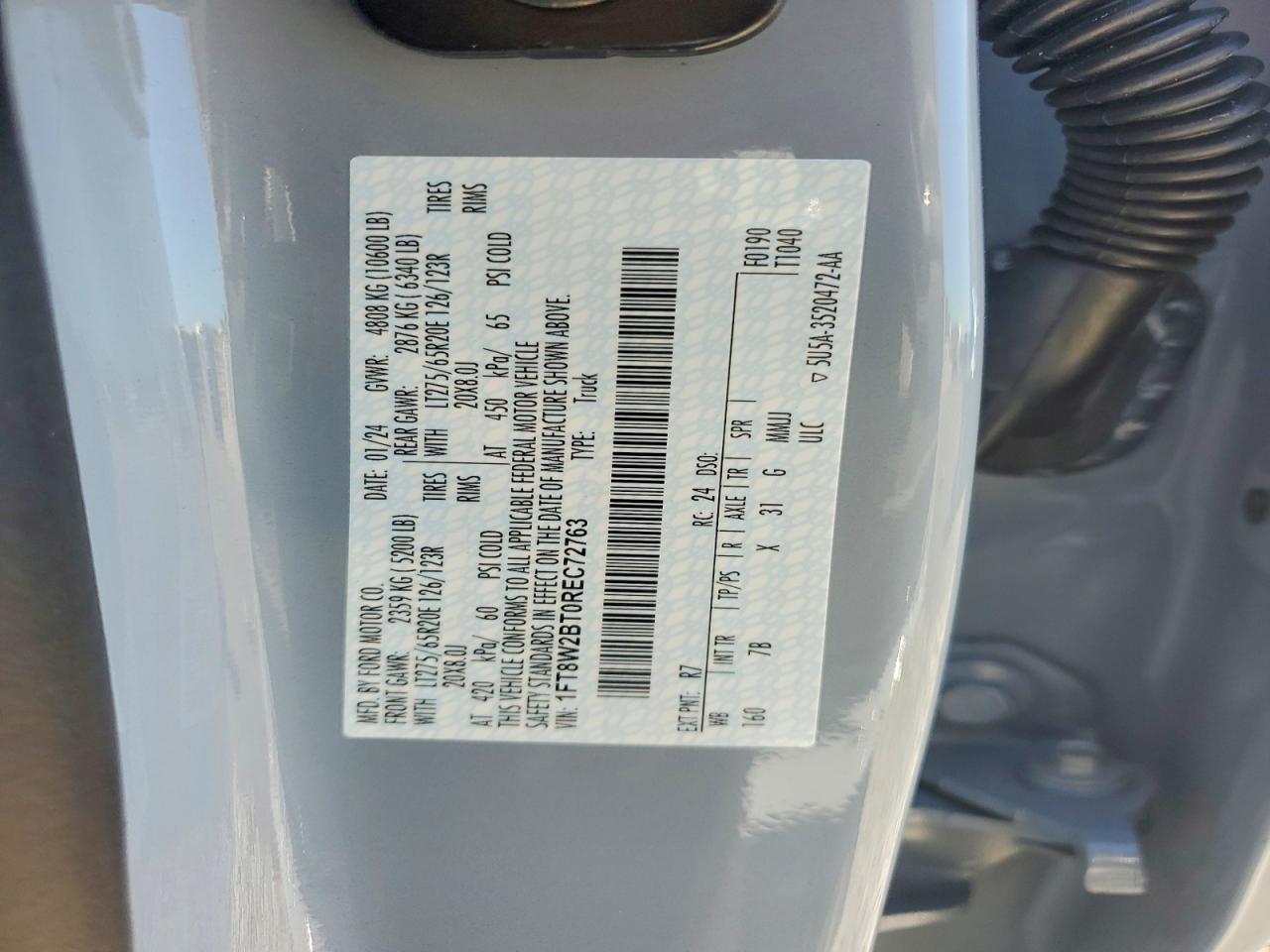 2024 Ford F250 Super Duty Gray vin: 1FT8W2BT0REC72763