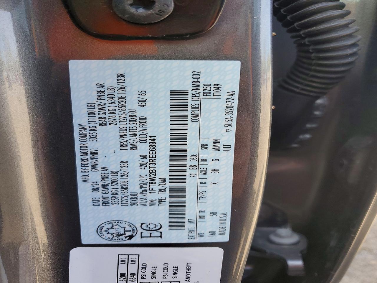 2024 Ford F250 Crew Gray vin: 1FT8W2BT3REE68941